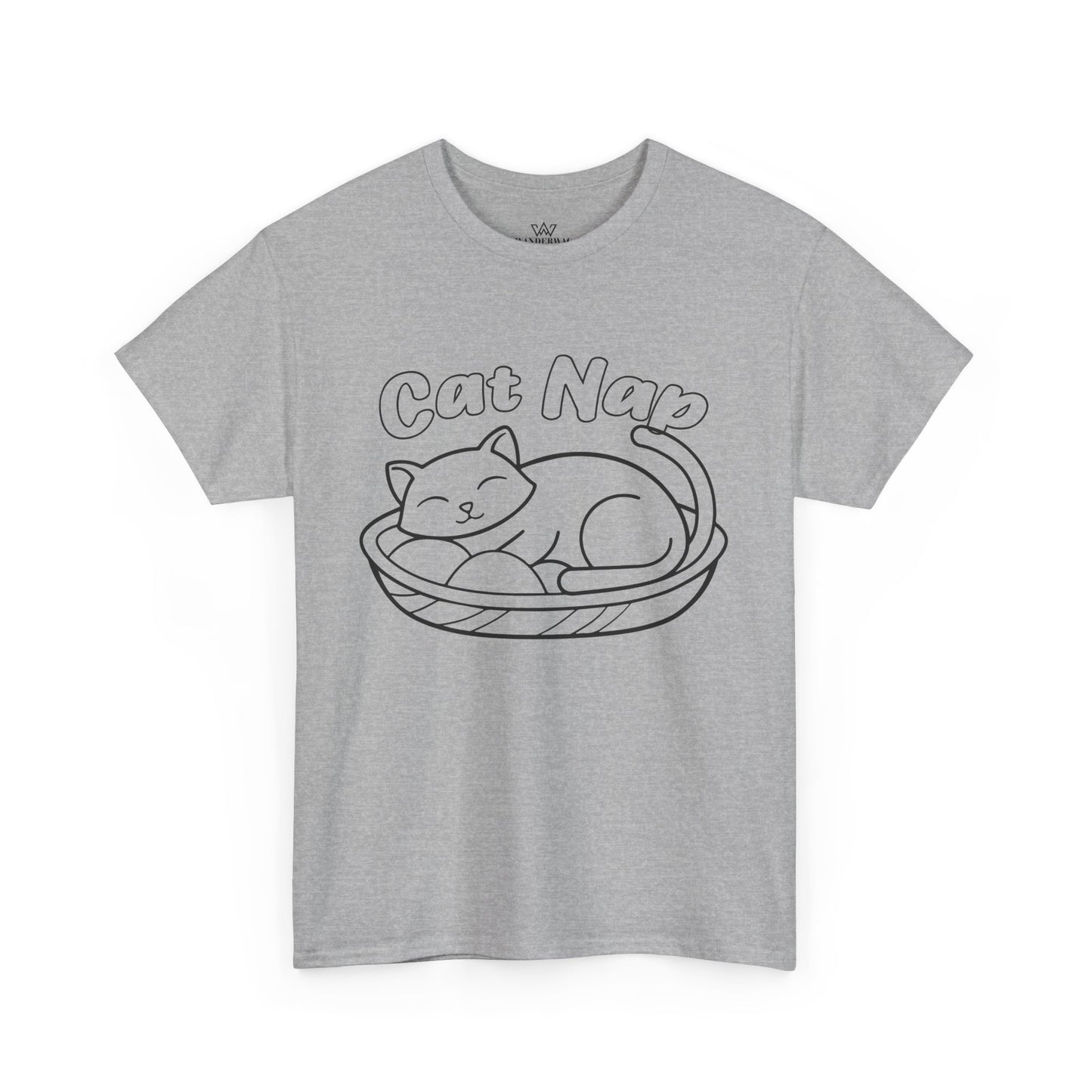 Cat Nap Unisex Heavy Cotton T-Shirt – Perfect for Cat Lovers