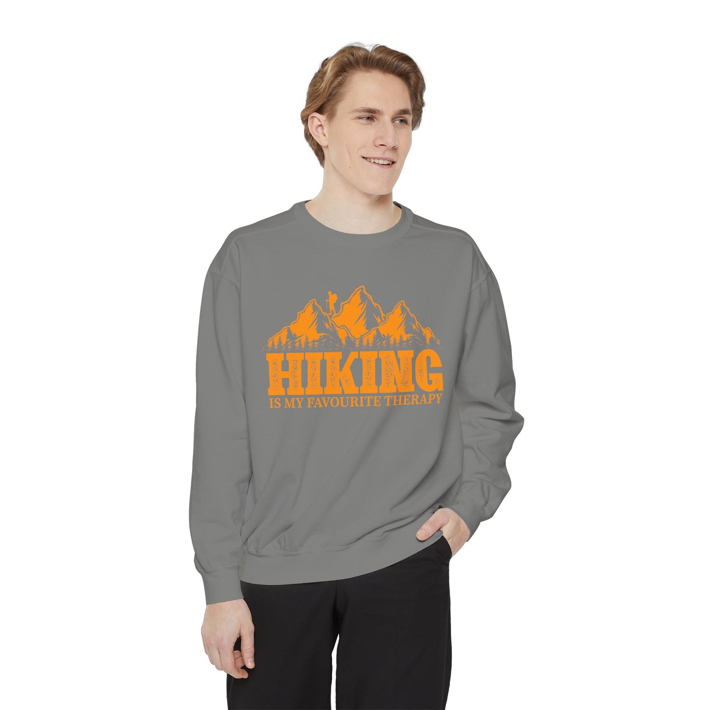 Hiking is my Favorite Therapy - Unisex Garment-Dyed Sweatshirt