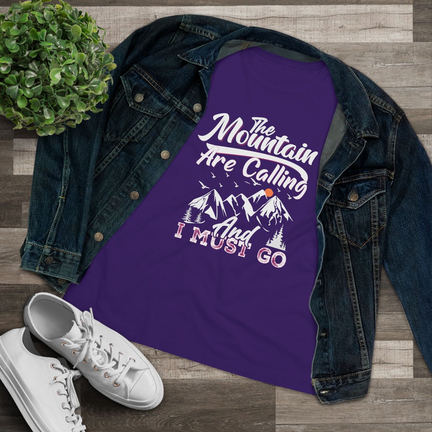 The Mountains Are Calling And I Must Go Women's Cotton Tshirt