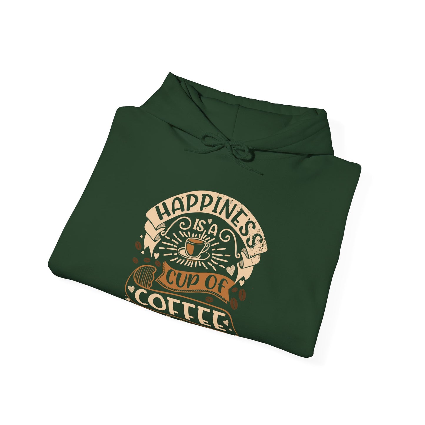 Happiness is a Cup of Coffee – Coffee Lover Unisex Heavy Blend™ Hooded Sweatshirt