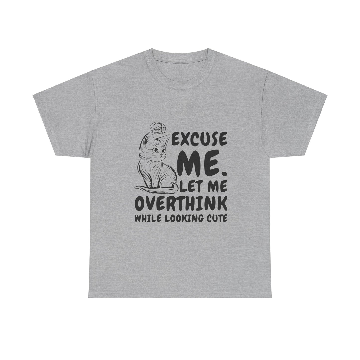 Cats Lover Tee - Overthinking Cute Unisex Shirt - White Color