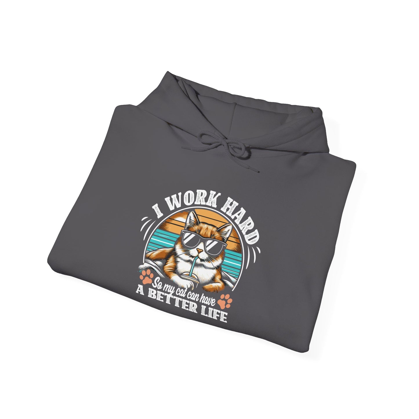 I Work Hard So My Cat Can Have A Better Life - Cat Lover Hooded Sweatshirt