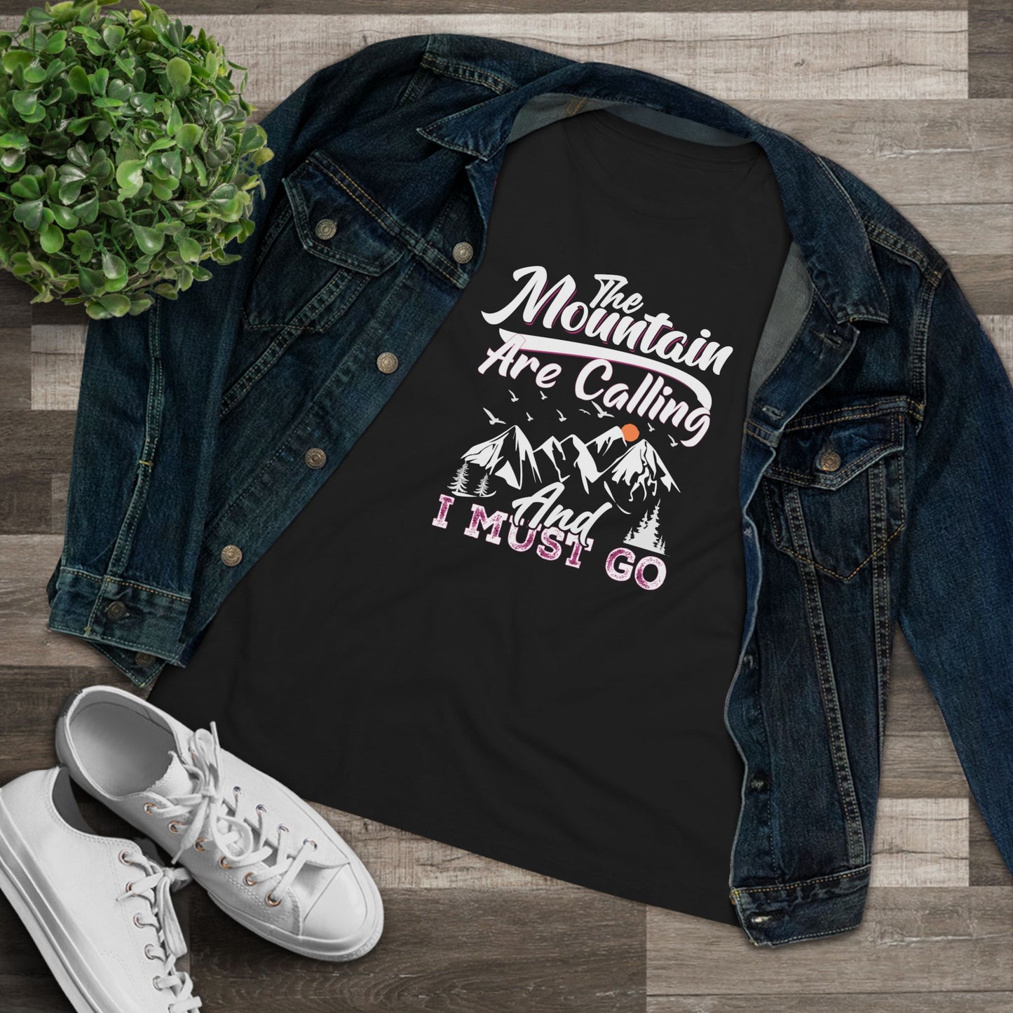 The Mountains Are Calling And I Must Go Women's Cotton Tshirt
