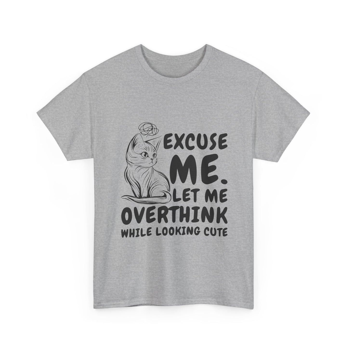 Cats Lover Tee - Overthinking Cute Unisex Shirt - White Color
