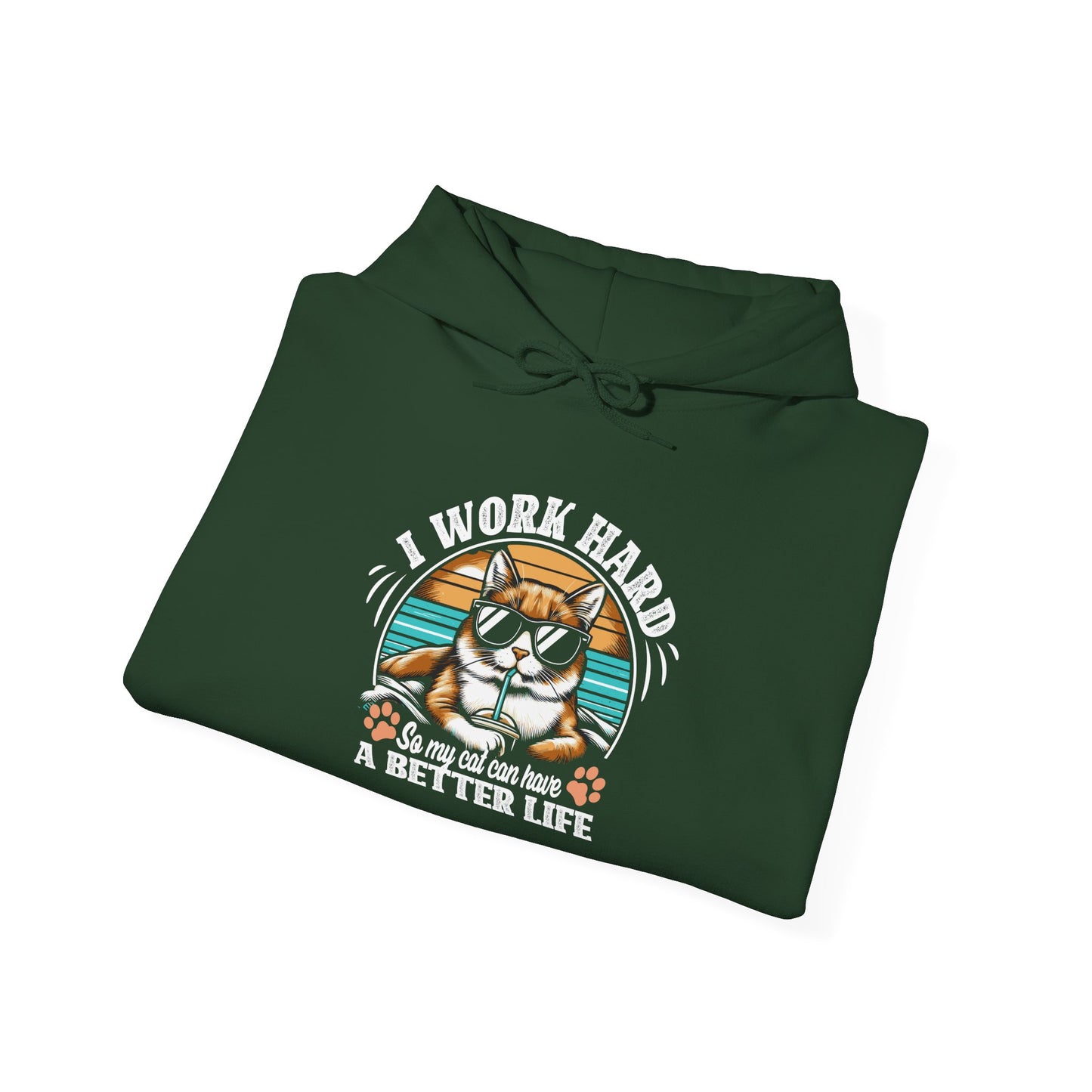 I Work Hard So My Cat Can Have A Better Life - Cat Lover Hooded Sweatshirt
