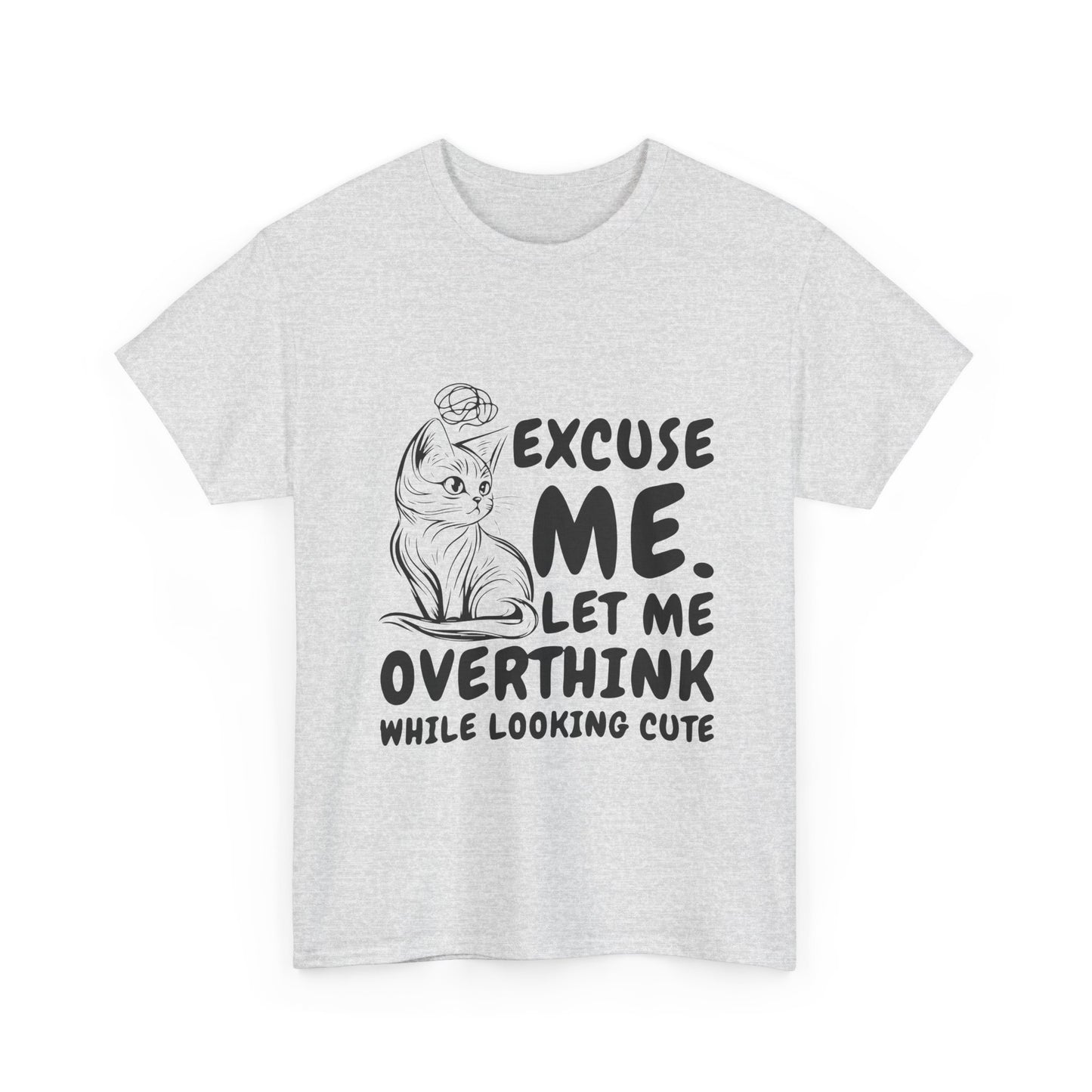 Cats Lover Tee - Overthinking Cute Unisex Shirt - White Color