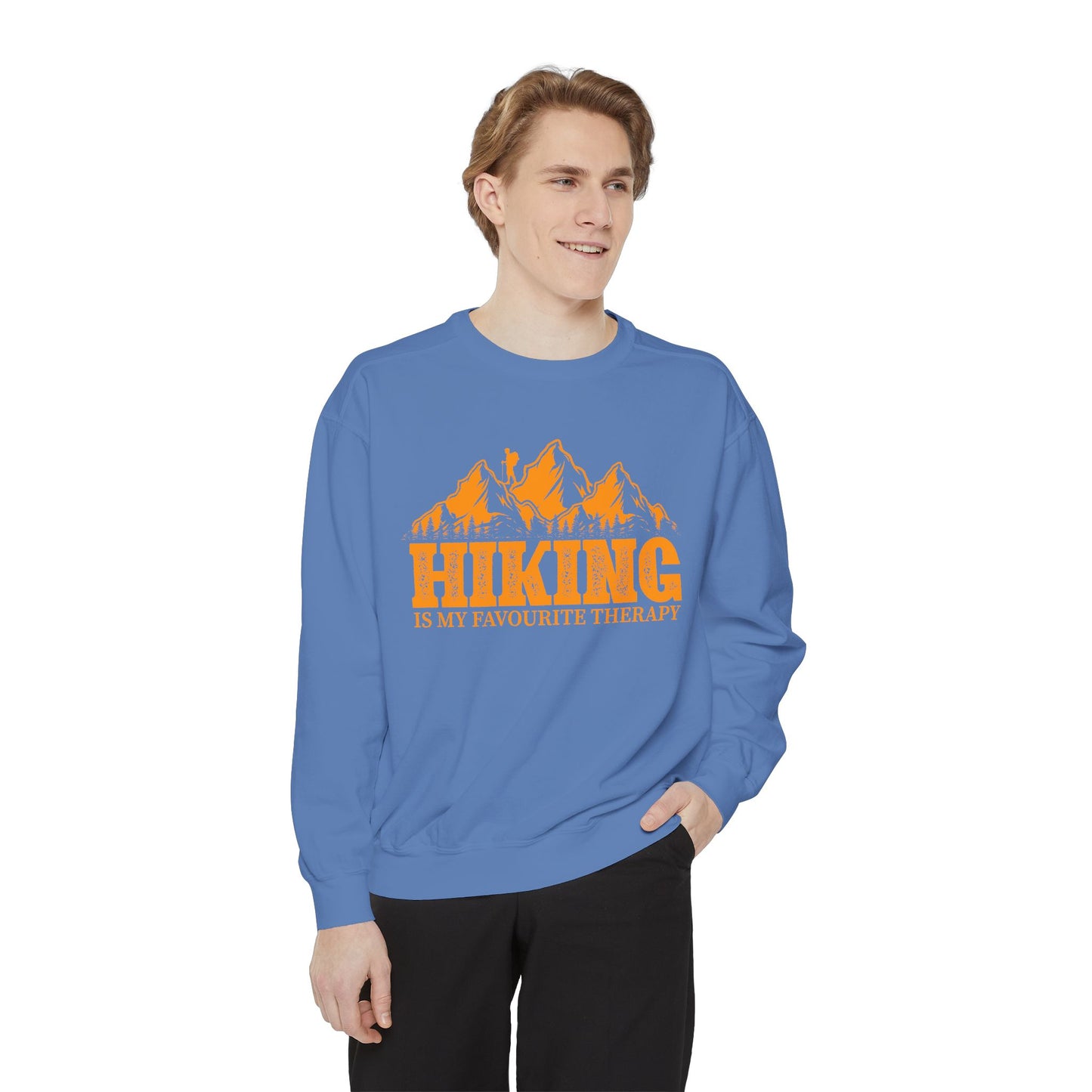 Hiking is my Favorite Therapy - Unisex Garment-Dyed Sweatshirt