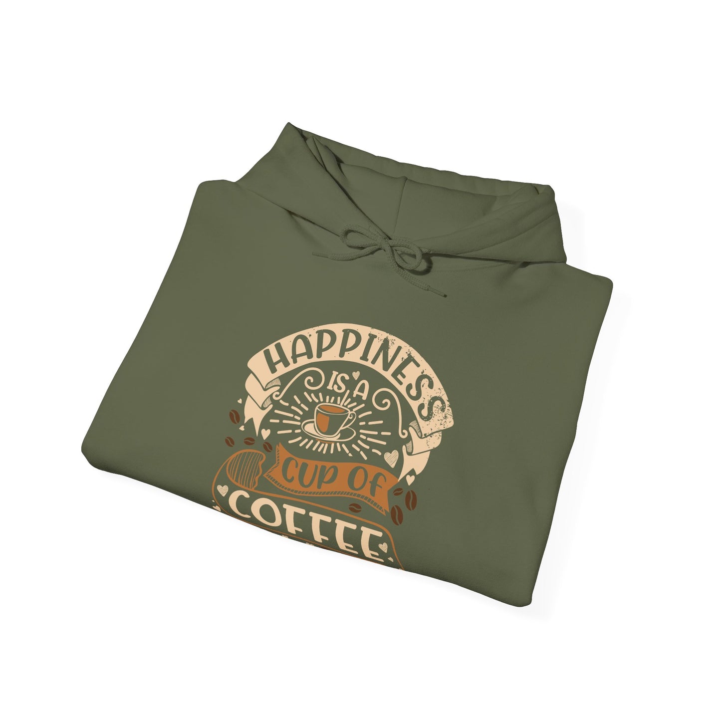 Happiness is a Cup of Coffee – Coffee Lover Unisex Heavy Blend™ Hooded Sweatshirt
