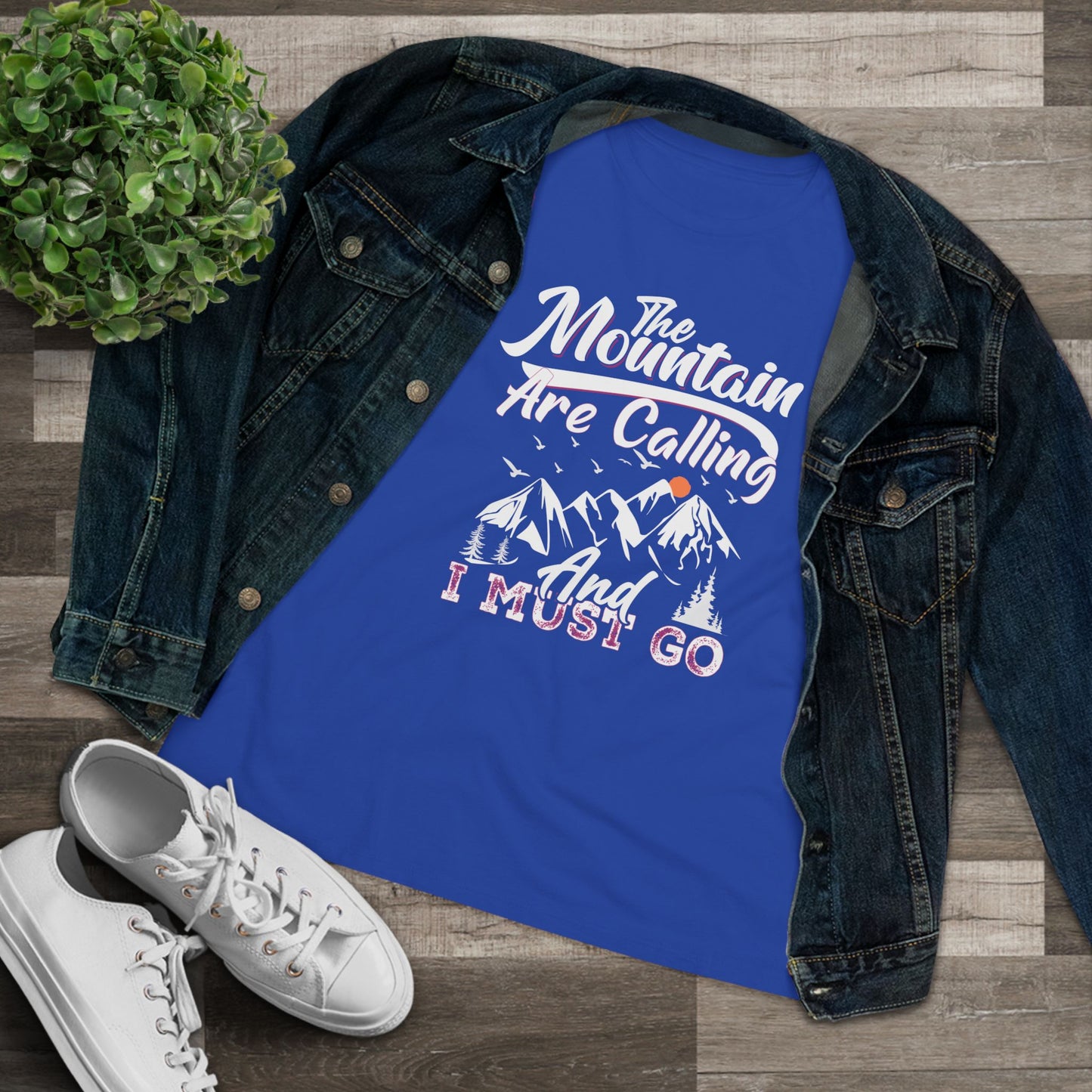 The Mountains Are Calling And I Must Go Women's Cotton Tshirt