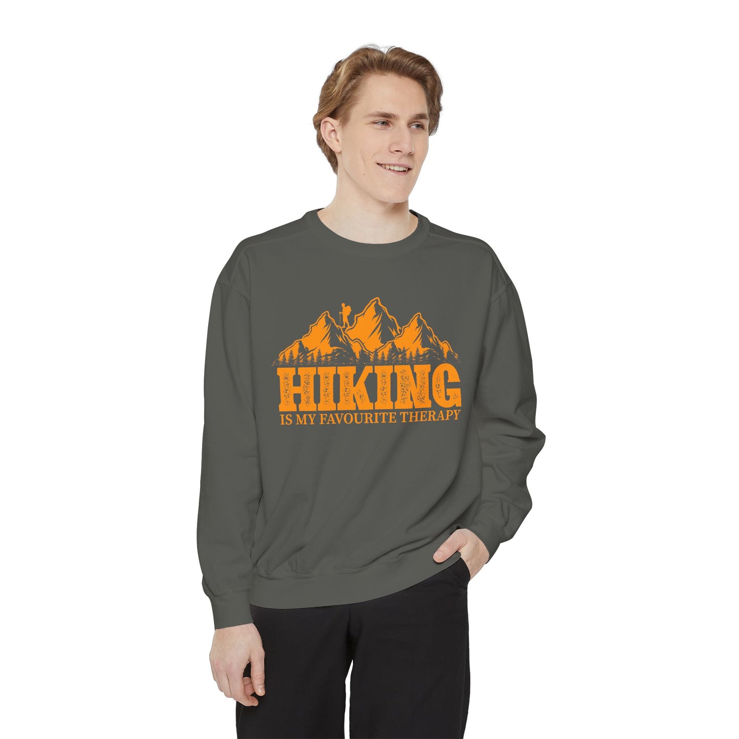 Hiking is my Favorite Therapy - Unisex Garment-Dyed Sweatshirt