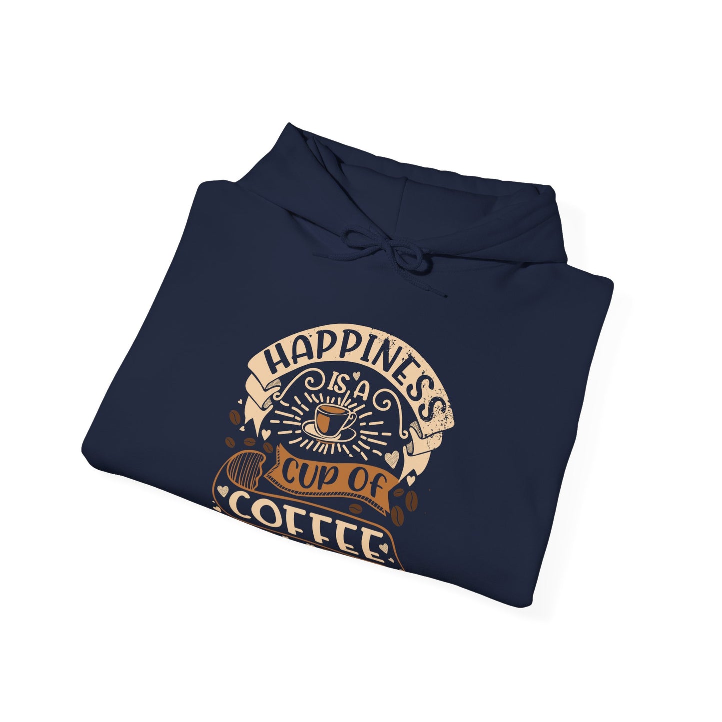 Happiness is a Cup of Coffee – Coffee Lover Unisex Heavy Blend™ Hooded Sweatshirt
