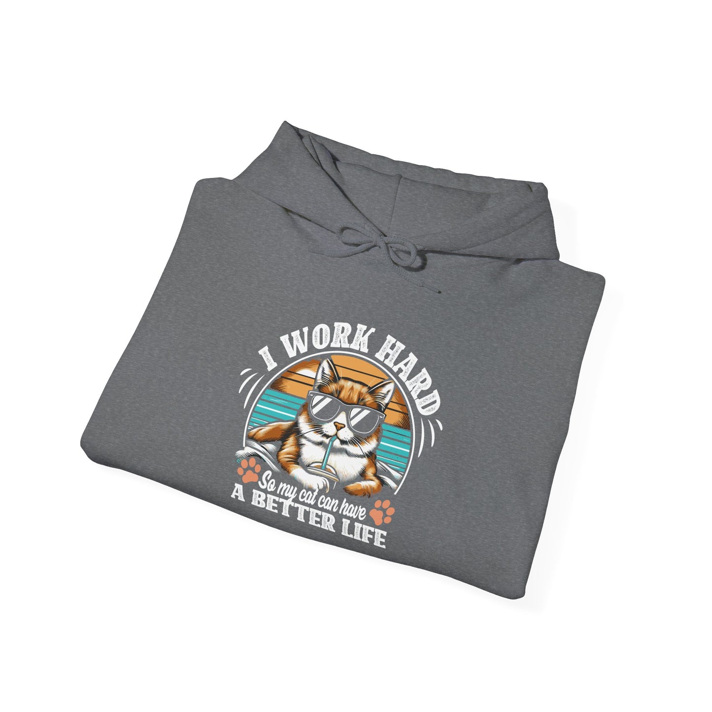 I Work Hard So My Cat Can Have A Better Life - Cat Lover Hooded Sweatshirt