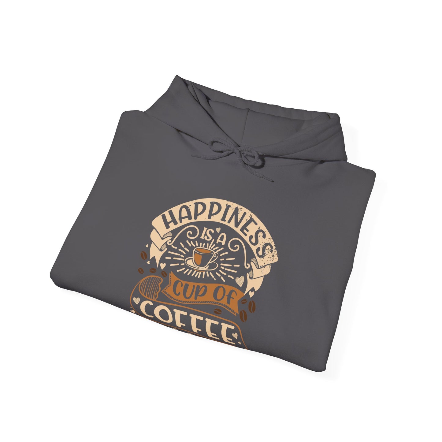 Happiness is a Cup of Coffee – Coffee Lover Unisex Heavy Blend™ Hooded Sweatshirt