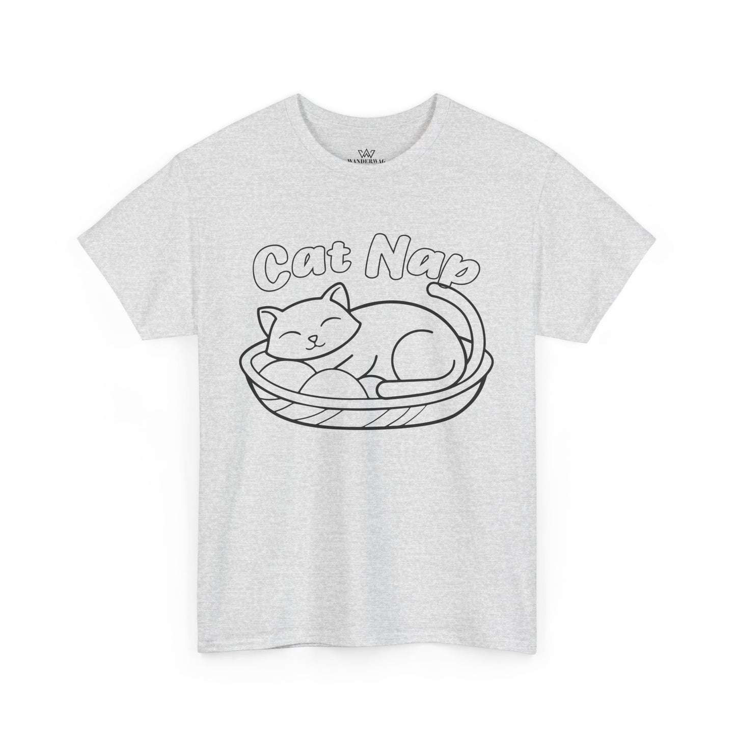 Cat Nap Unisex Heavy Cotton T-Shirt – Perfect for Cat Lovers