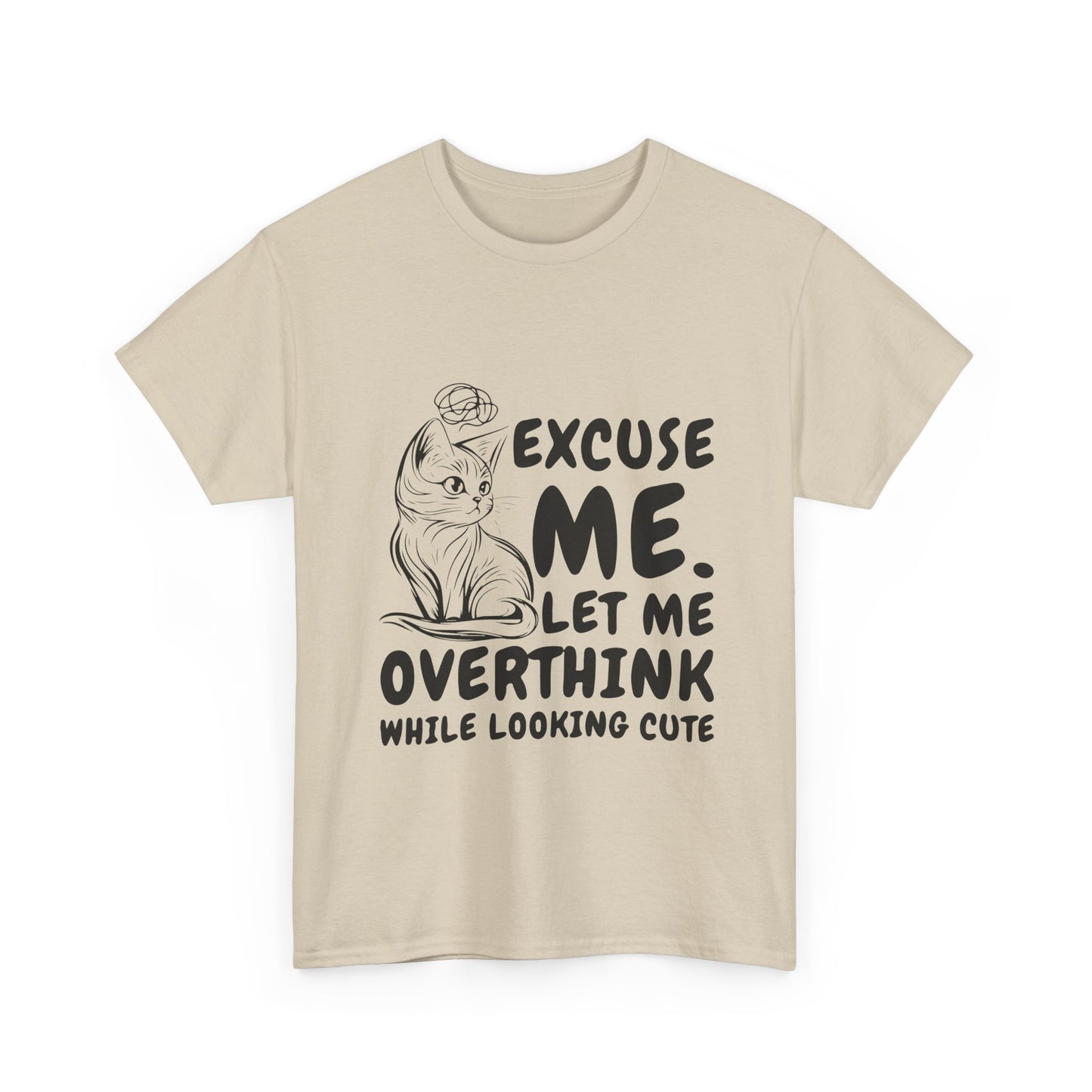 Cats Lover Tee - Overthinking Cute Unisex Shirt - White Color