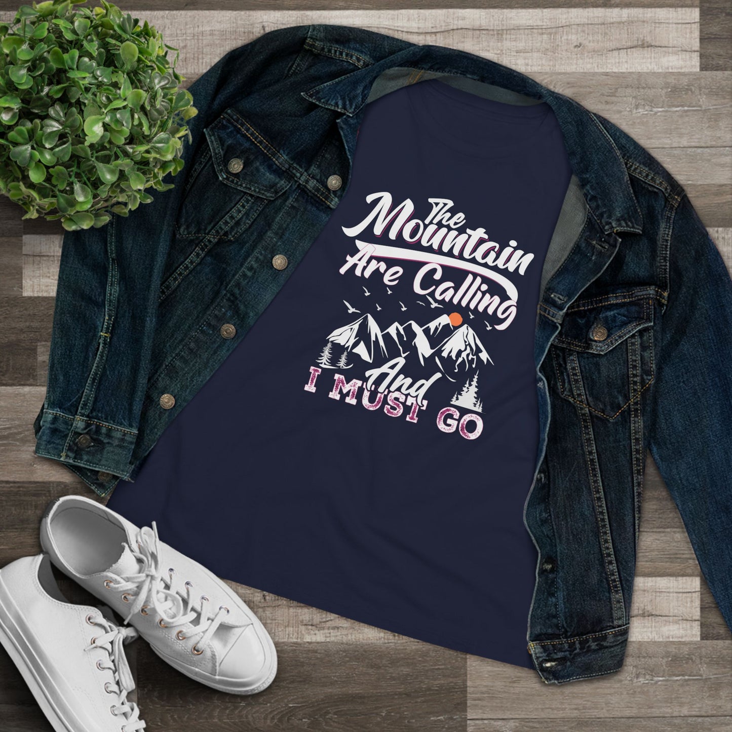 The Mountains Are Calling And I Must Go Women's Cotton Tshirt