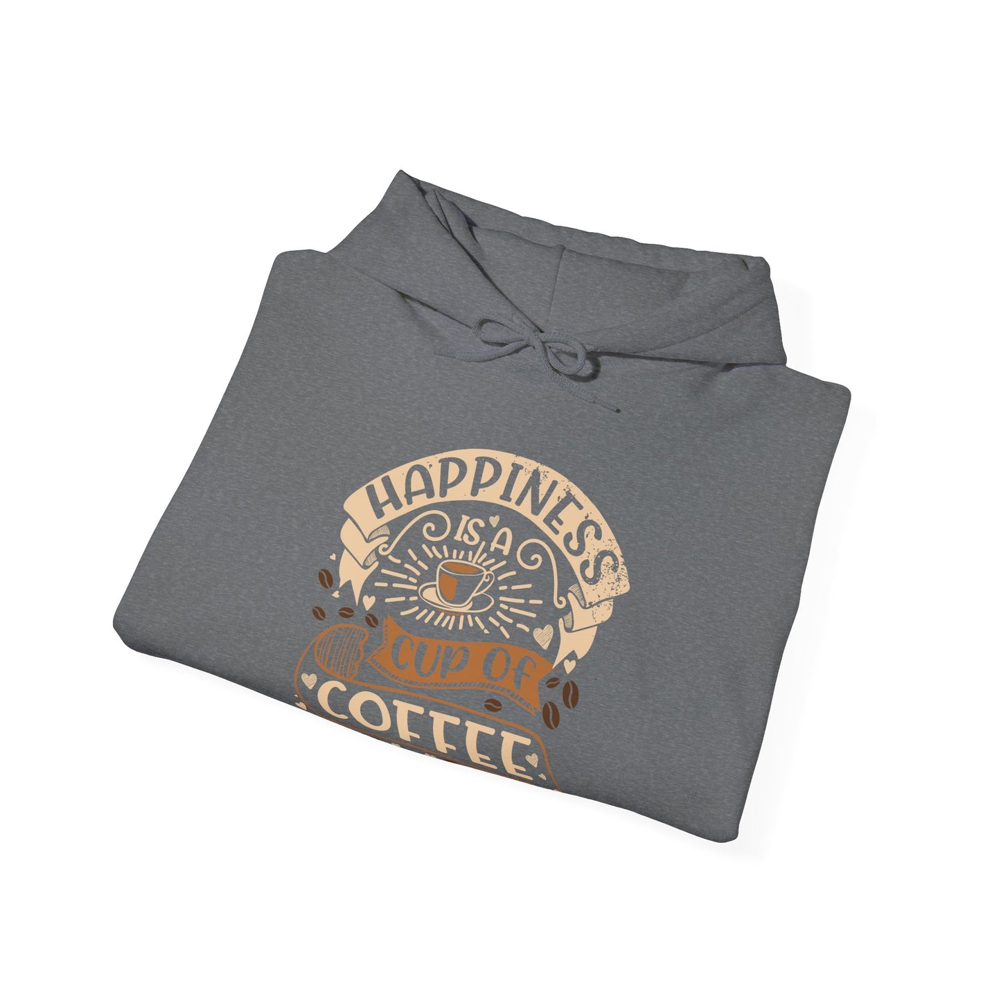 Happiness is a Cup of Coffee – Coffee Lover Unisex Heavy Blend™ Hooded Sweatshirt