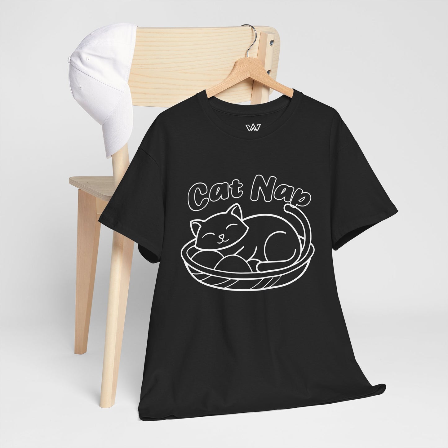 Cat Nap Unisex Heavy Cotton T-Shirt – Perfect for Cat Lovers