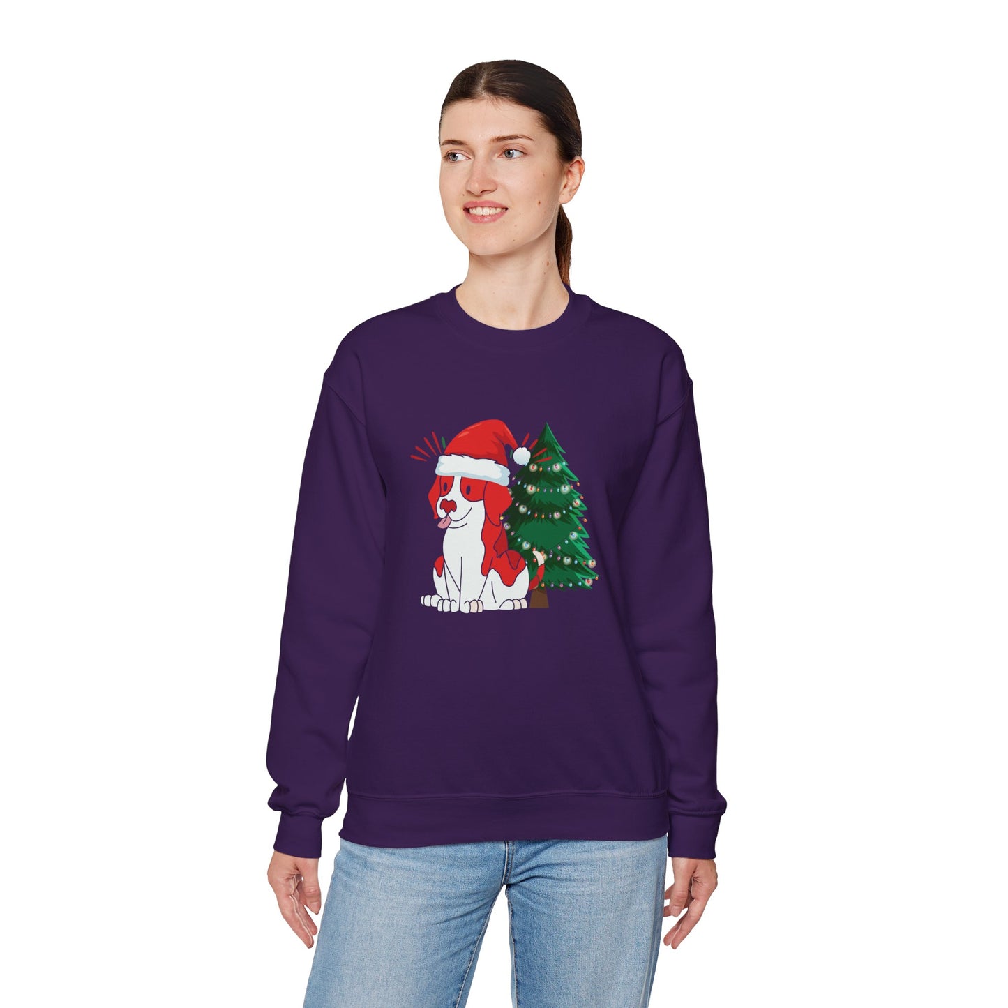 Christmas Dog Sweatshirt- Unisex Heavy Blend Crewneck Sweatshirt