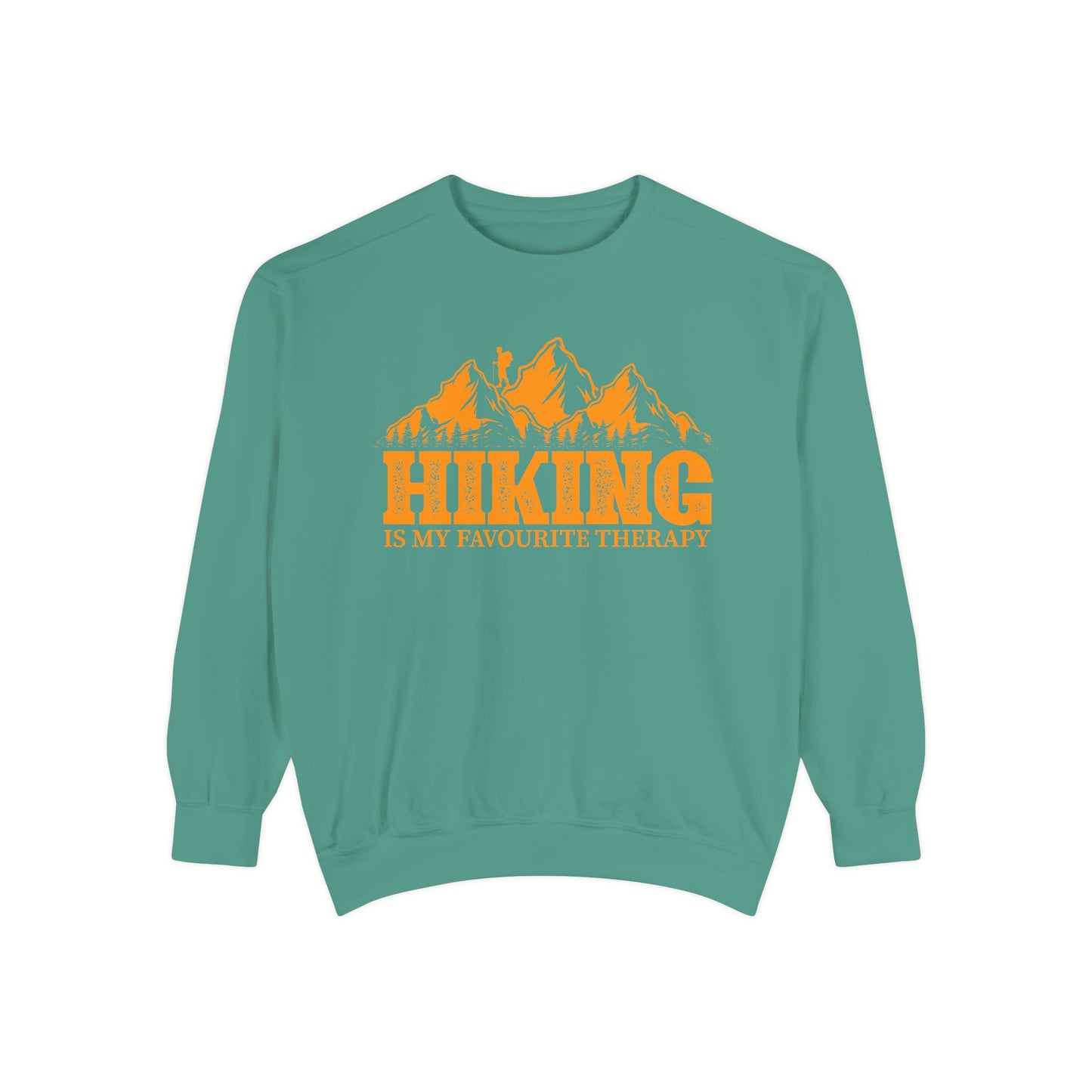 Hiking is my Favorite Therapy - Unisex Garment-Dyed Sweatshirt