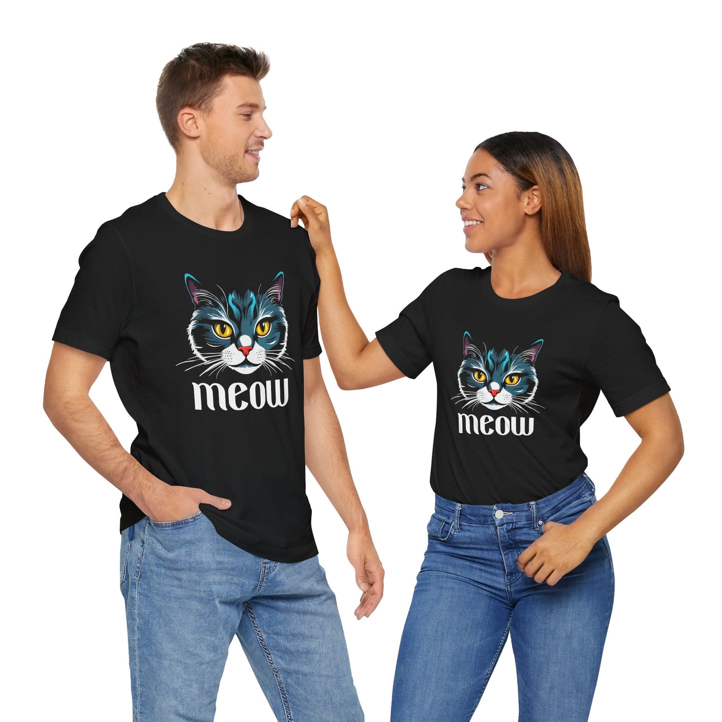 Meow Cat Lover Unisex Jersey T-Shirt