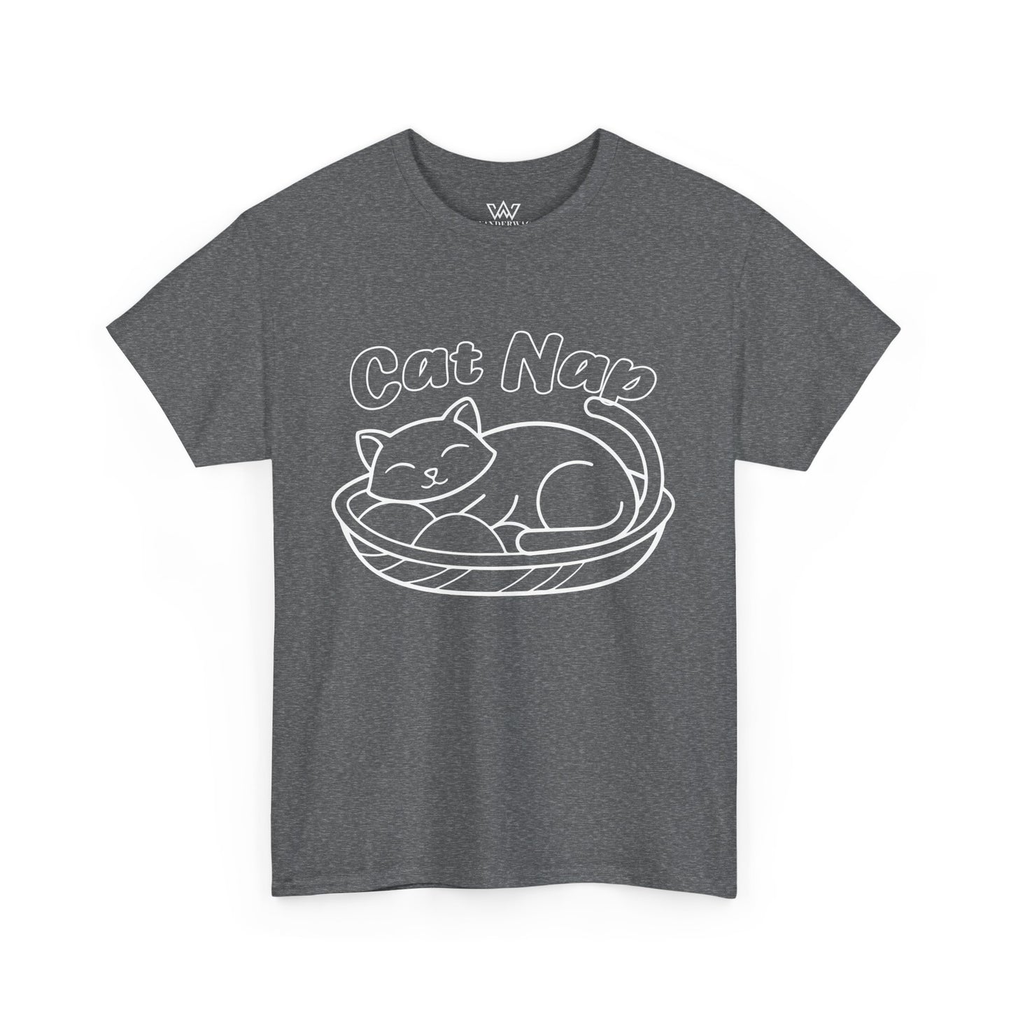 Cat Nap Unisex Heavy Cotton T-Shirt – Perfect for Cat Lovers