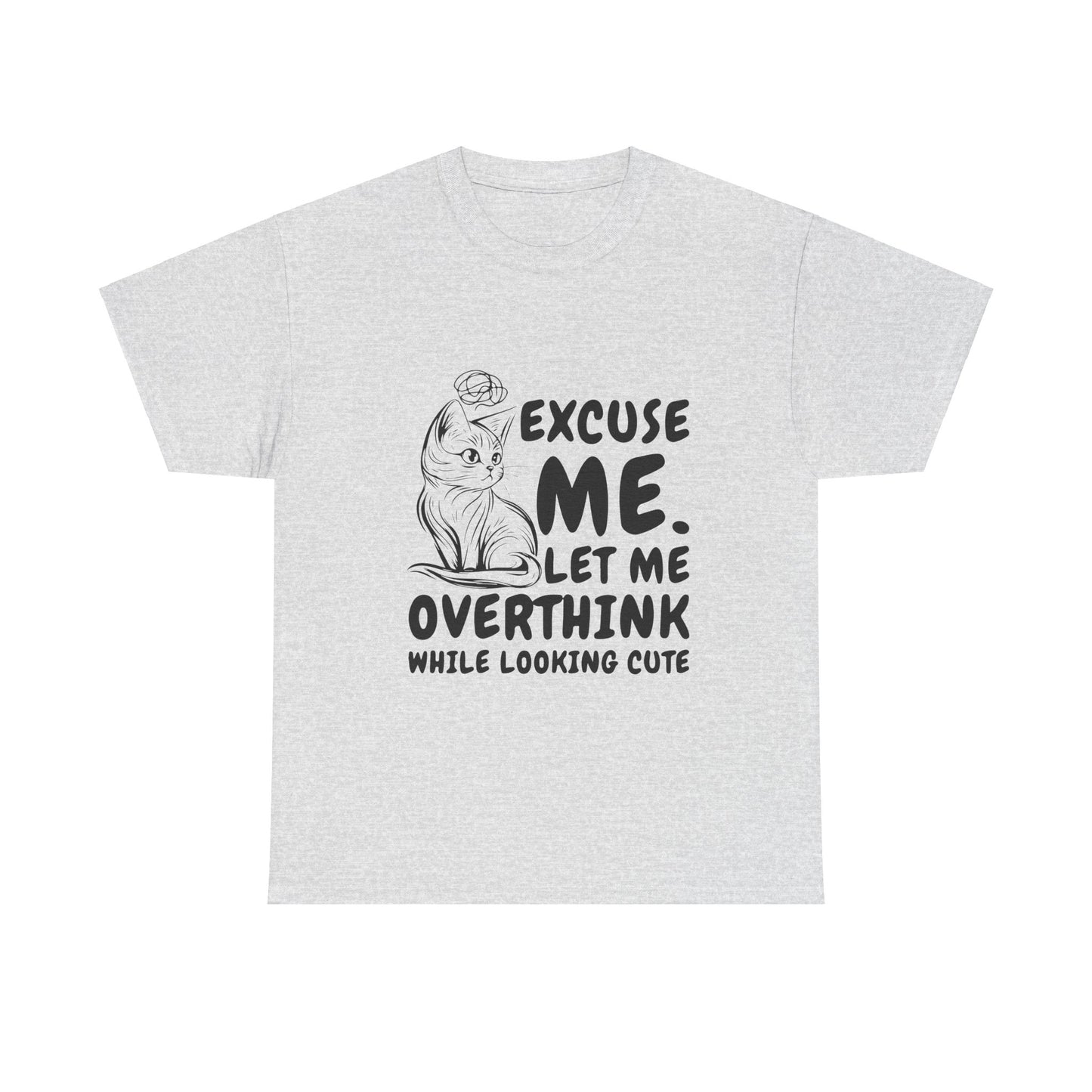 Cats Lover Tee - Overthinking Cute Unisex Shirt - White Color