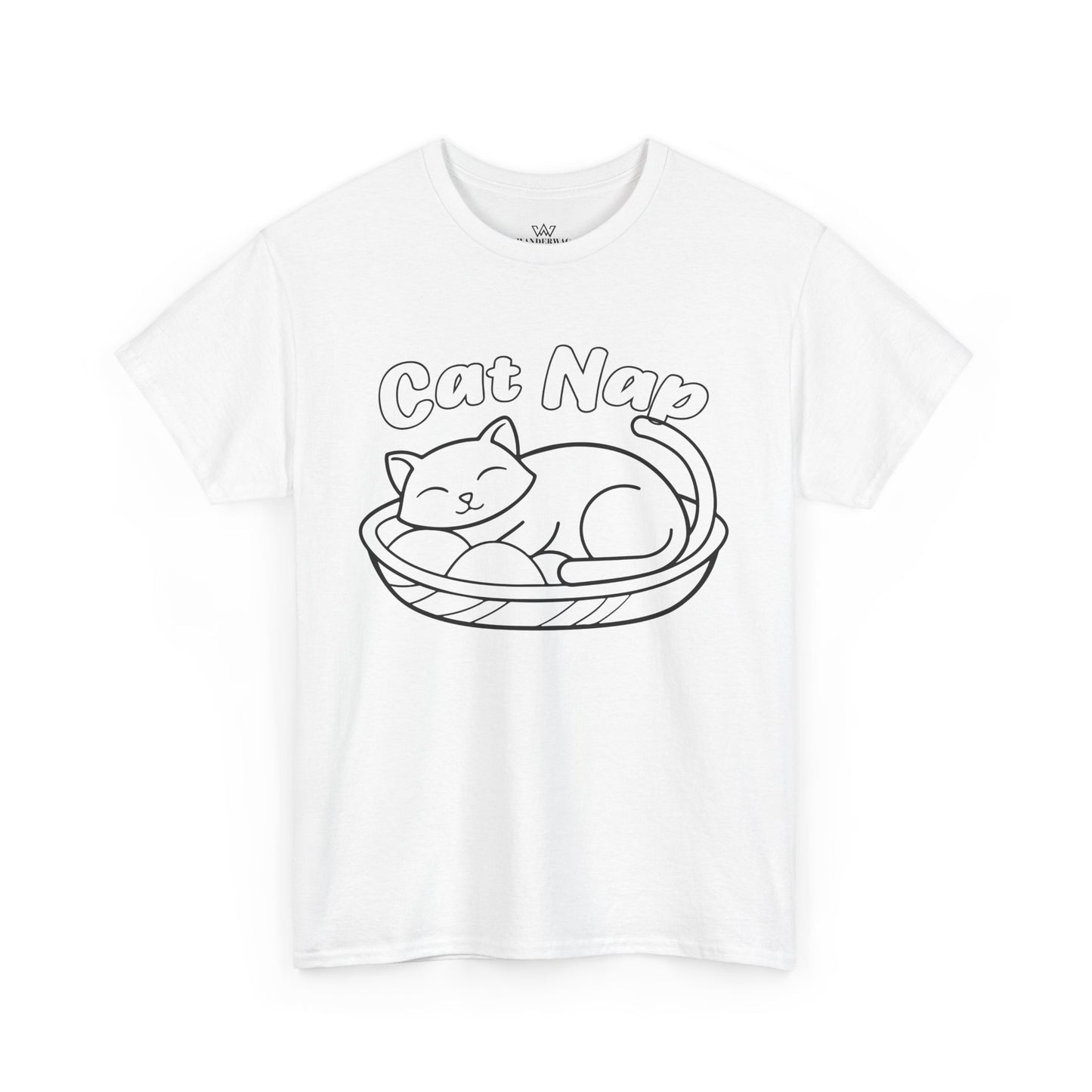 Cat Nap Unisex Heavy Cotton T-Shirt – Perfect for Cat Lovers