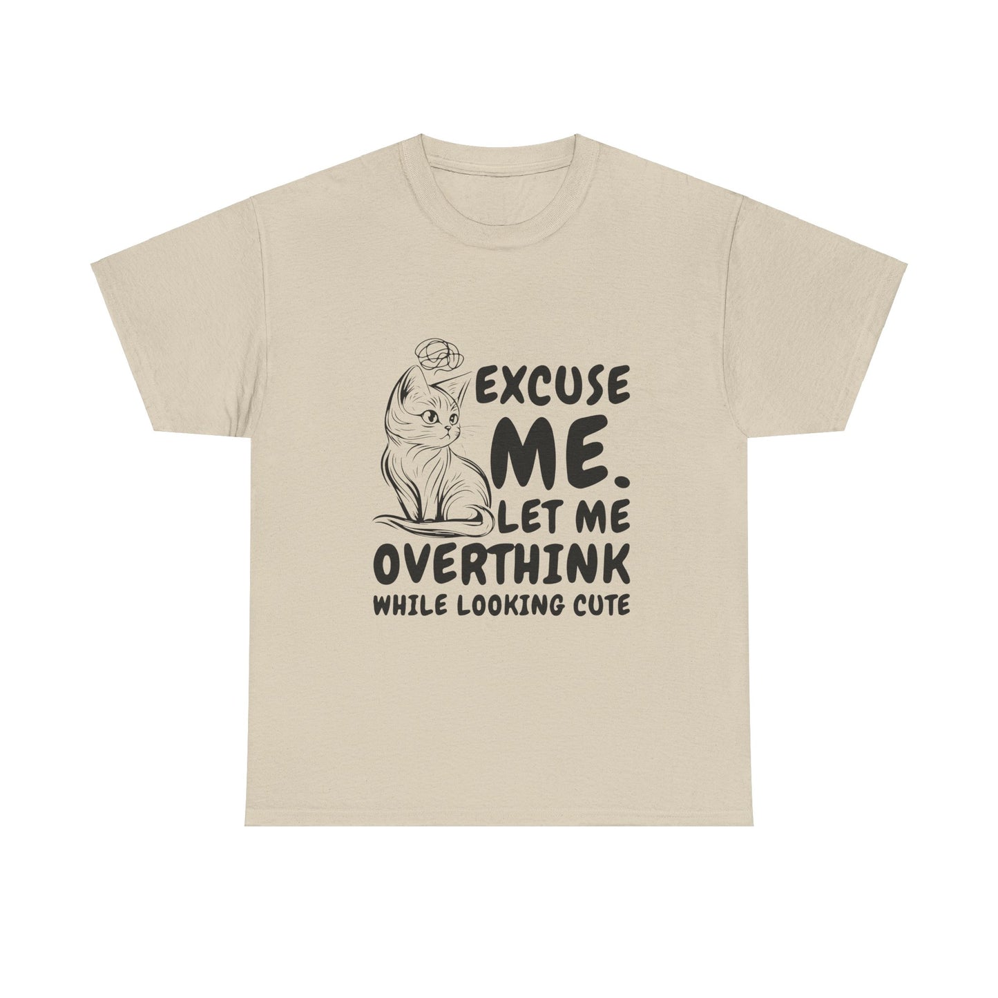 Cats Lover Tee - Overthinking Cute Unisex Shirt - White Color