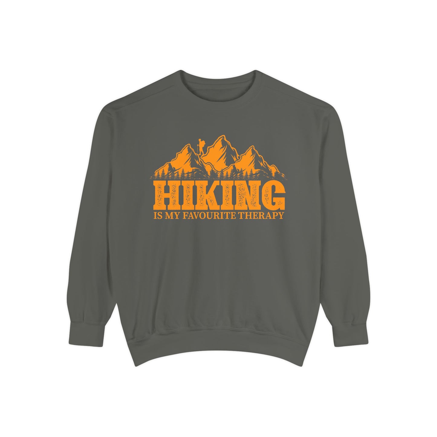 Hiking is my Favorite Therapy - Unisex Garment-Dyed Sweatshirt