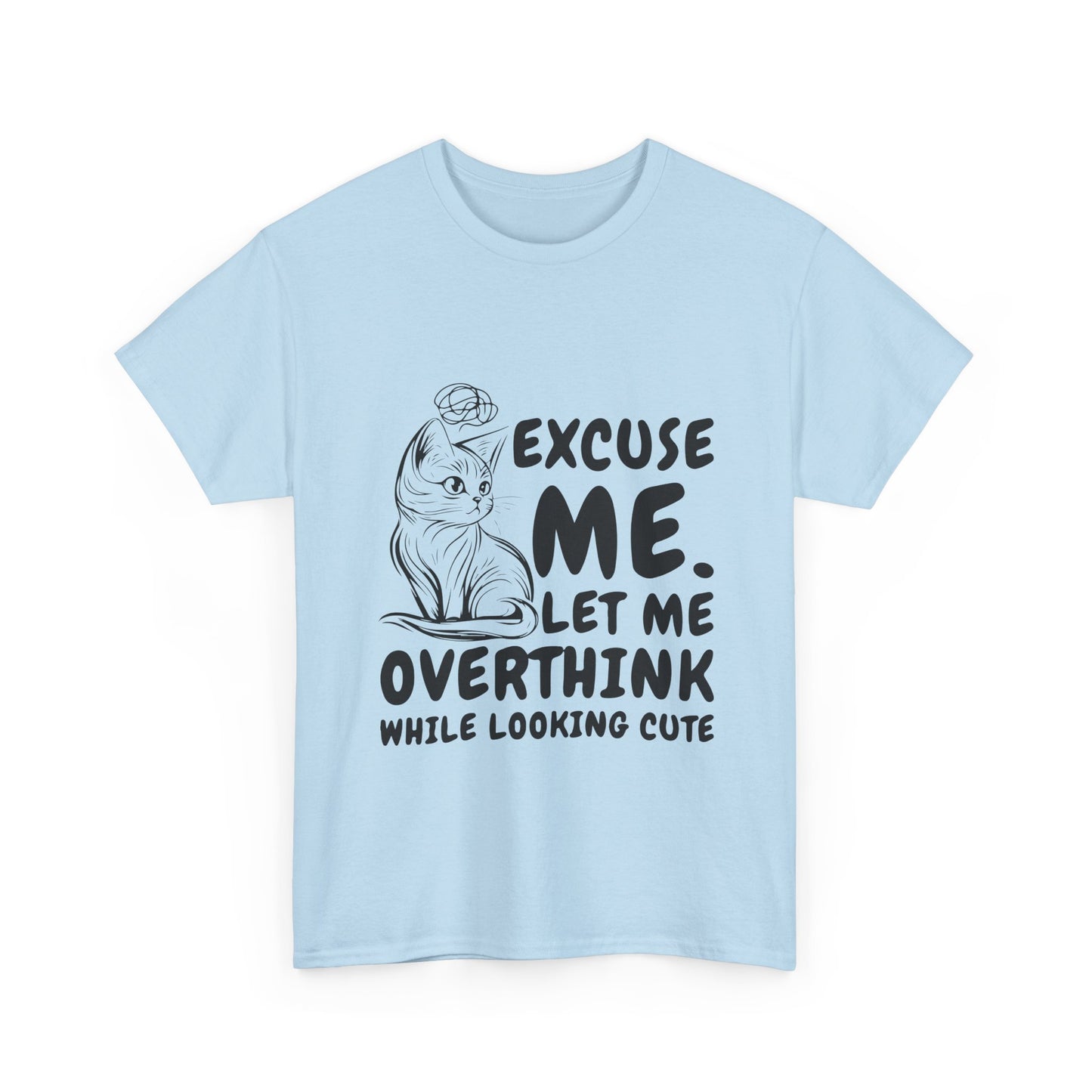 Cats Lover Tee - Overthinking Cute Unisex Shirt - White Color