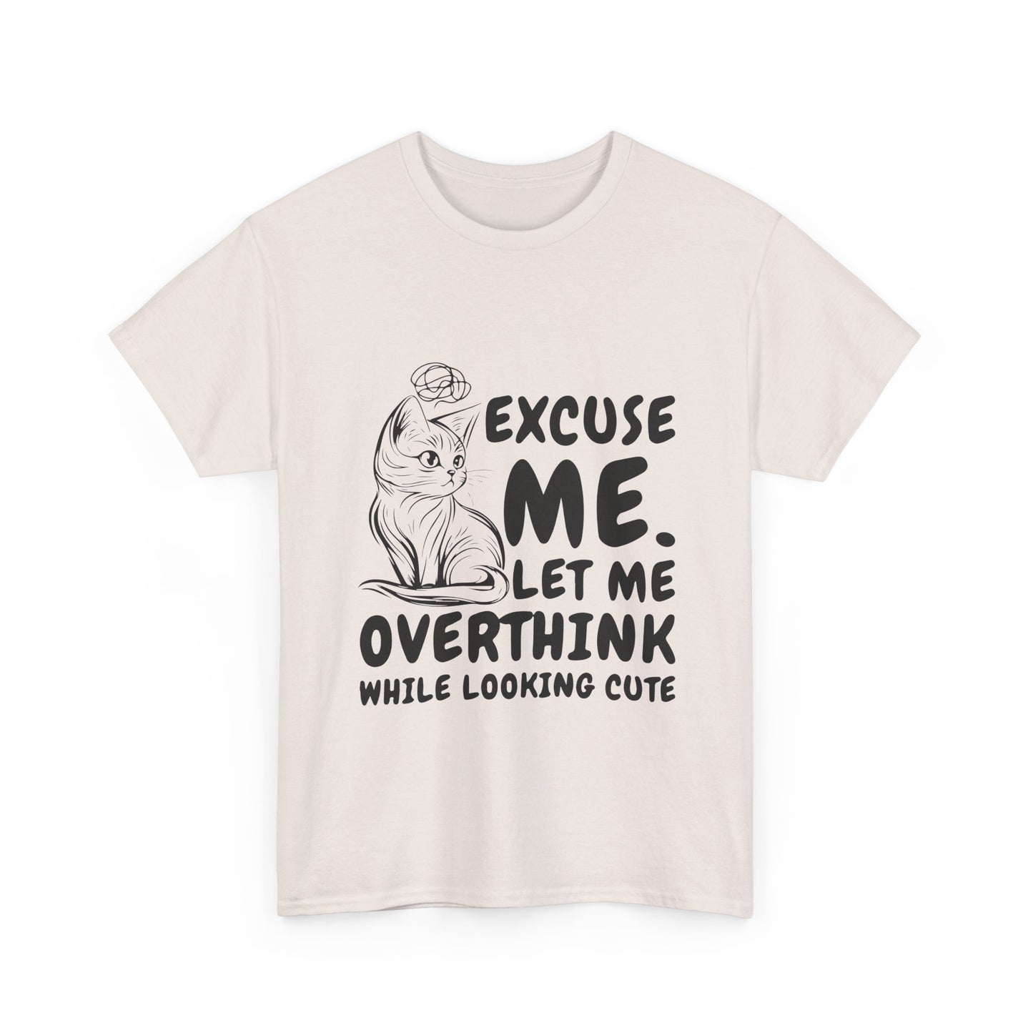 Cats Lover Tee - Overthinking Cute Unisex Shirt - White Color