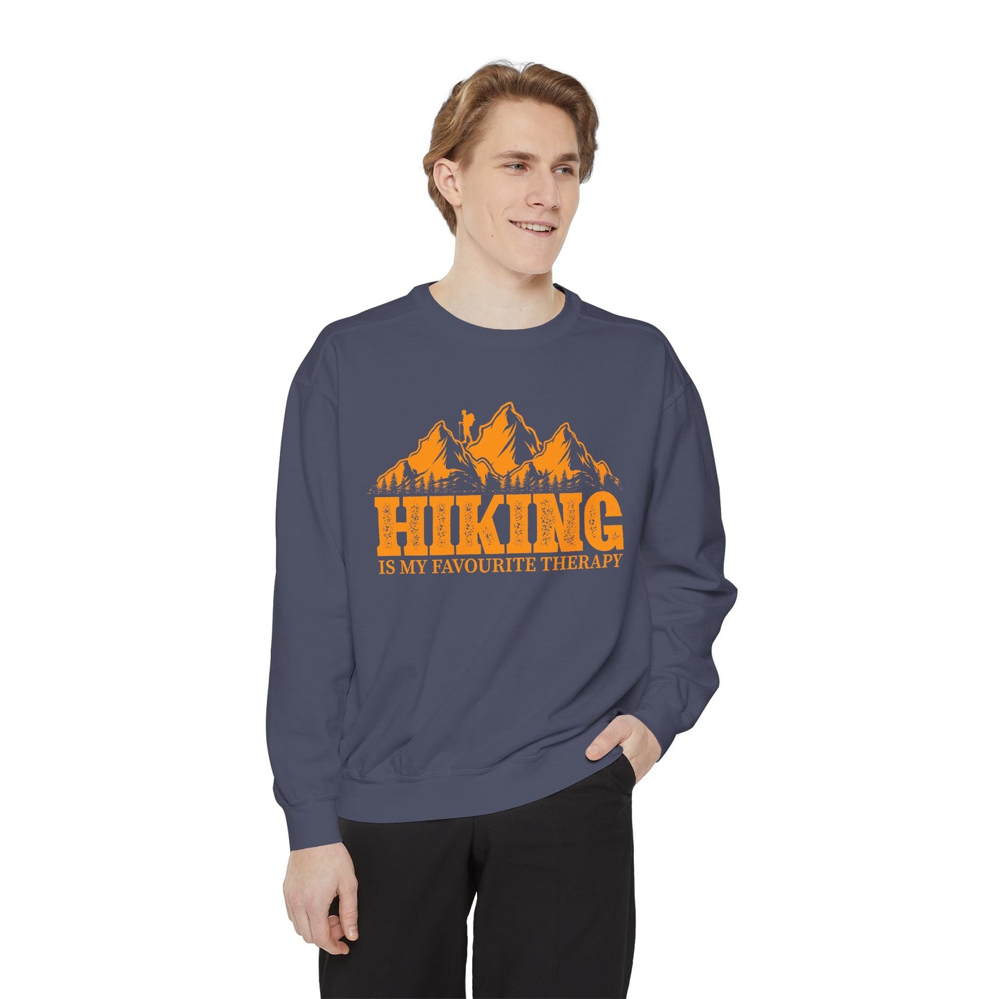 Hiking is my Favorite Therapy - Unisex Garment-Dyed Sweatshirt