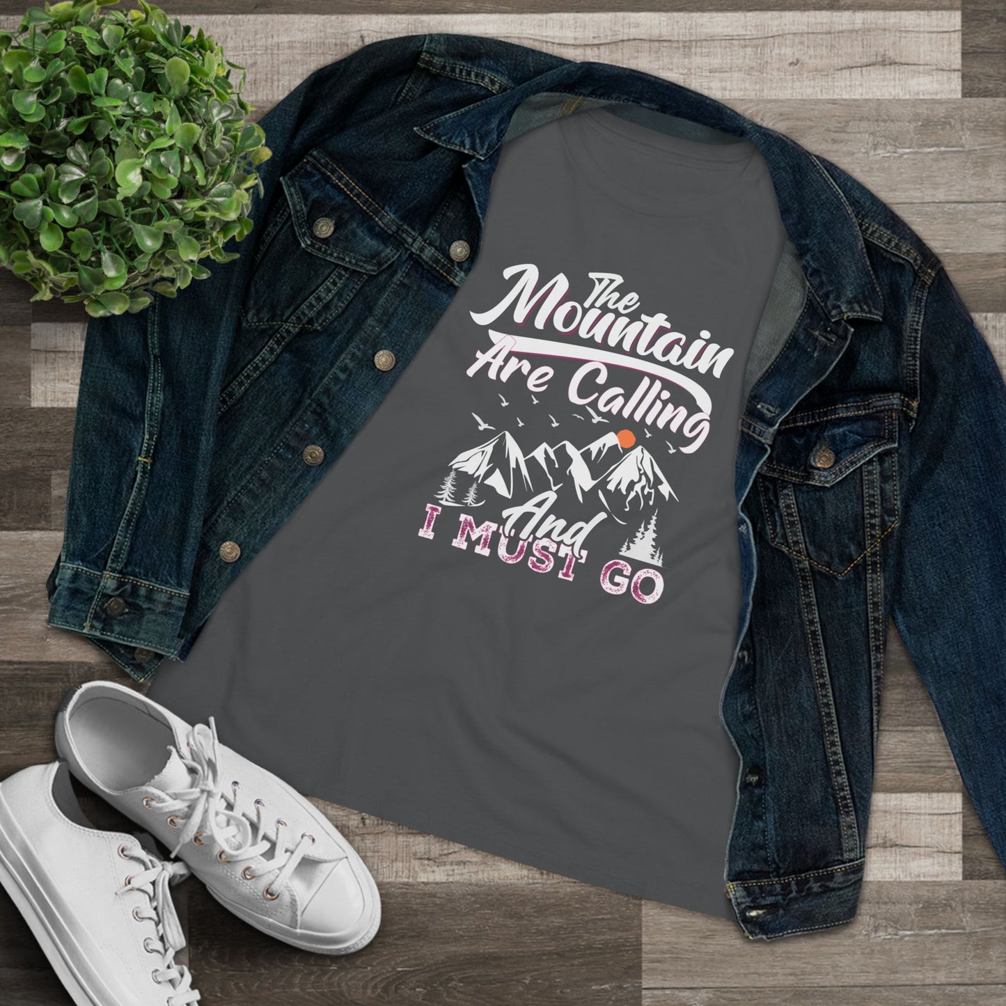 The Mountains Are Calling And I Must Go Women's Cotton Tshirt