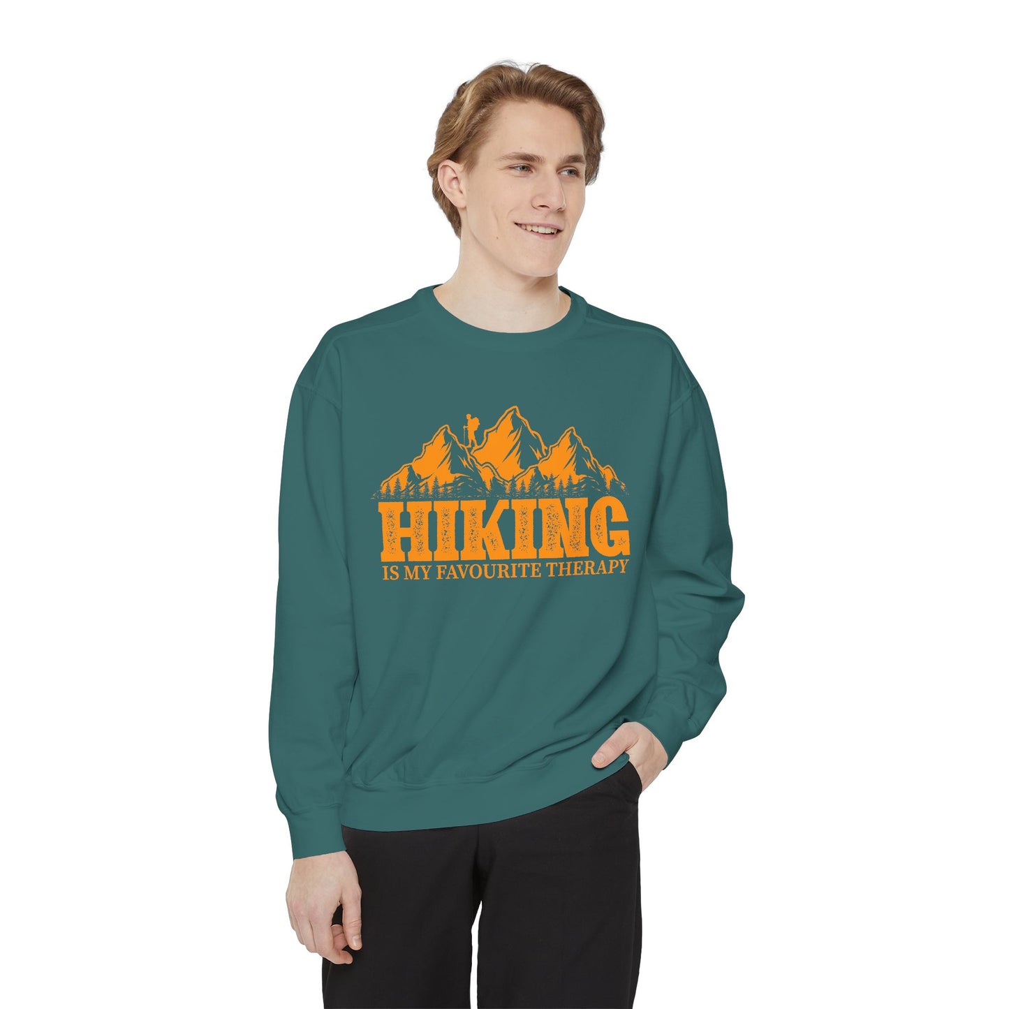 Hiking is my Favorite Therapy - Unisex Garment-Dyed Sweatshirt