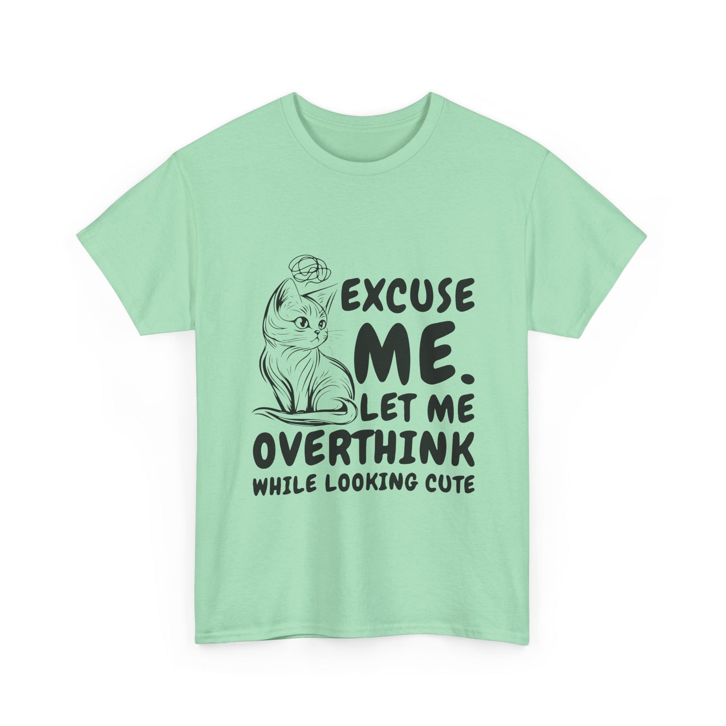 Cats Lover Tee - Overthinking Cute Unisex Shirt - White Color
