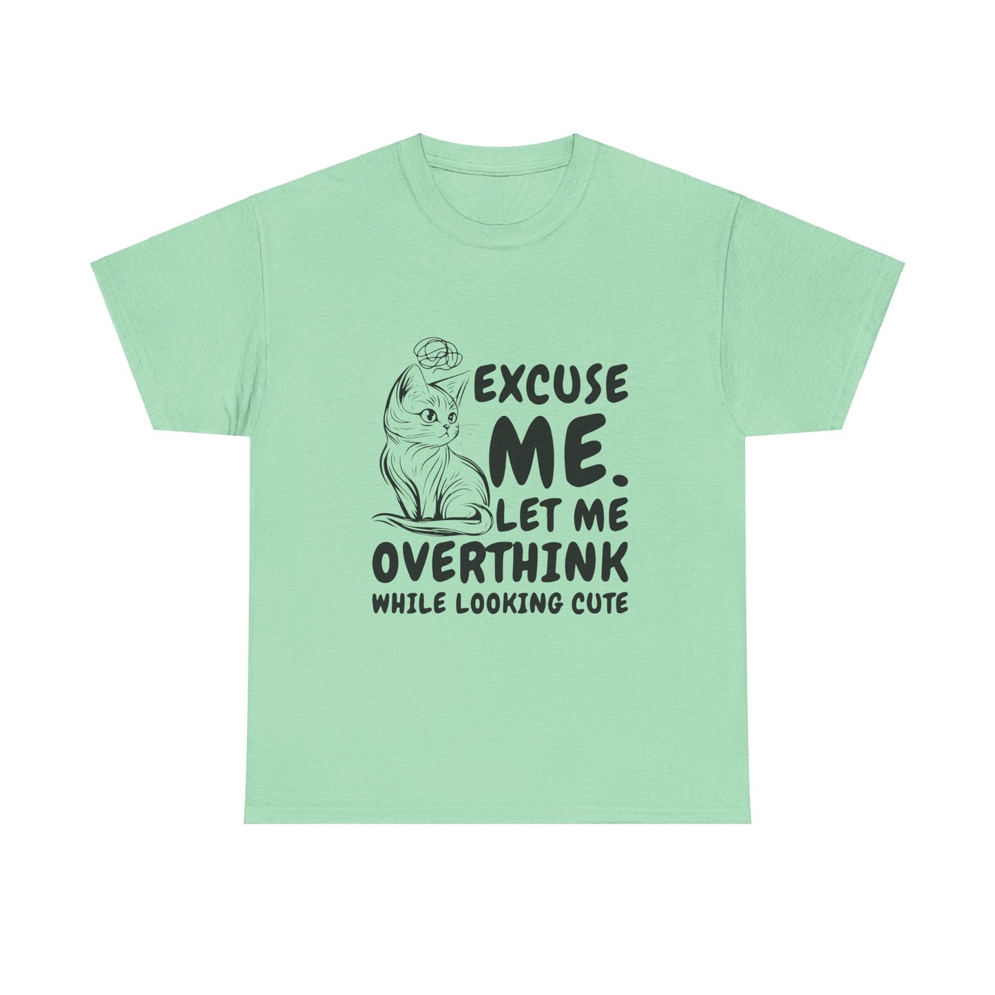 Cats Lover Tee - Overthinking Cute Unisex Shirt - White Color