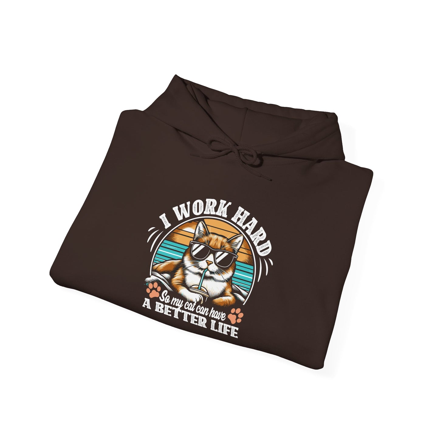 I Work Hard So My Cat Can Have A Better Life - Cat Lover Hooded Sweatshirt