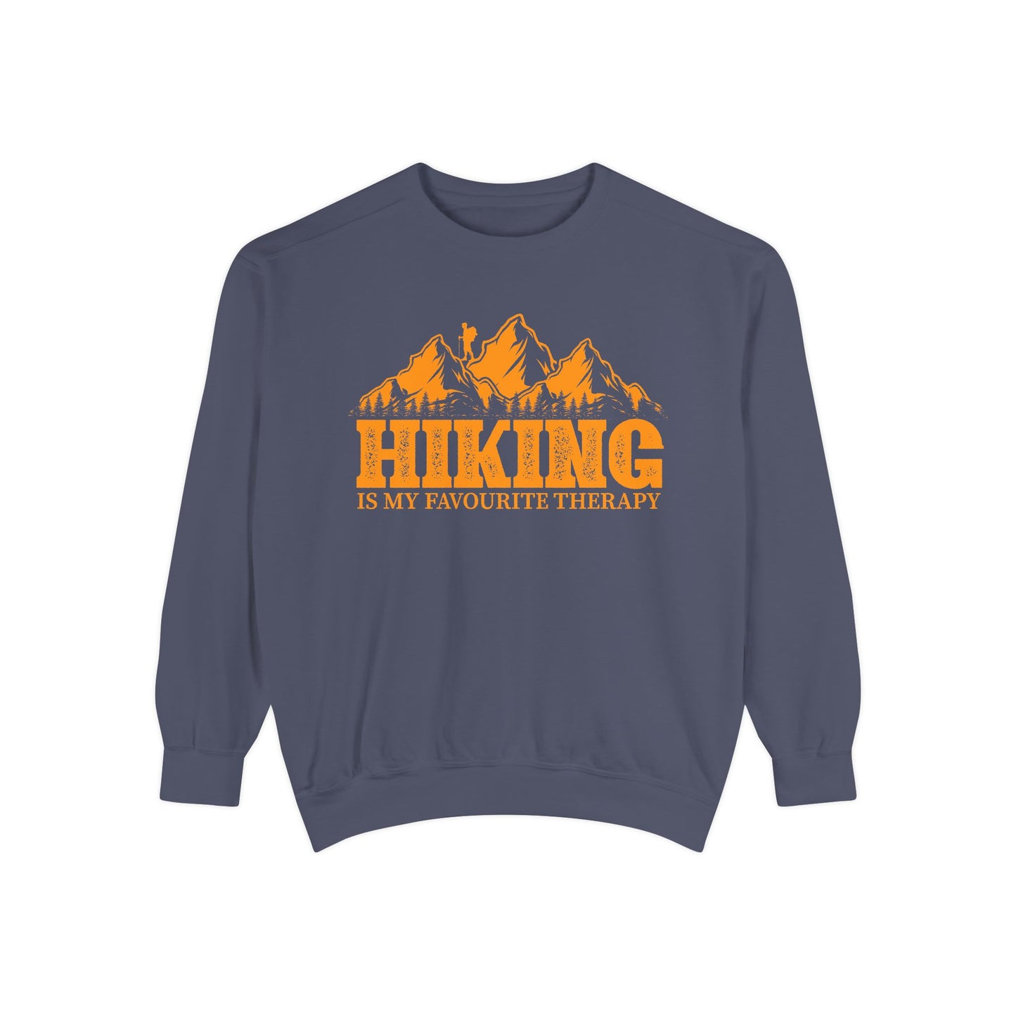 Hiking is my Favorite Therapy - Unisex Garment-Dyed Sweatshirt
