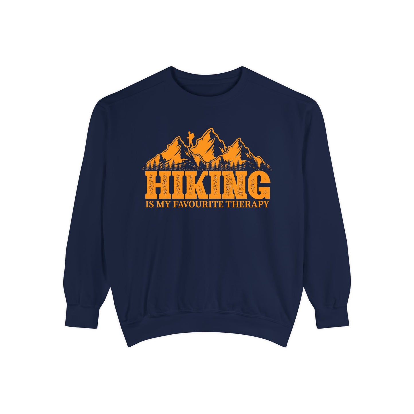 Hiking is my Favorite Therapy - Unisex Garment-Dyed Sweatshirt