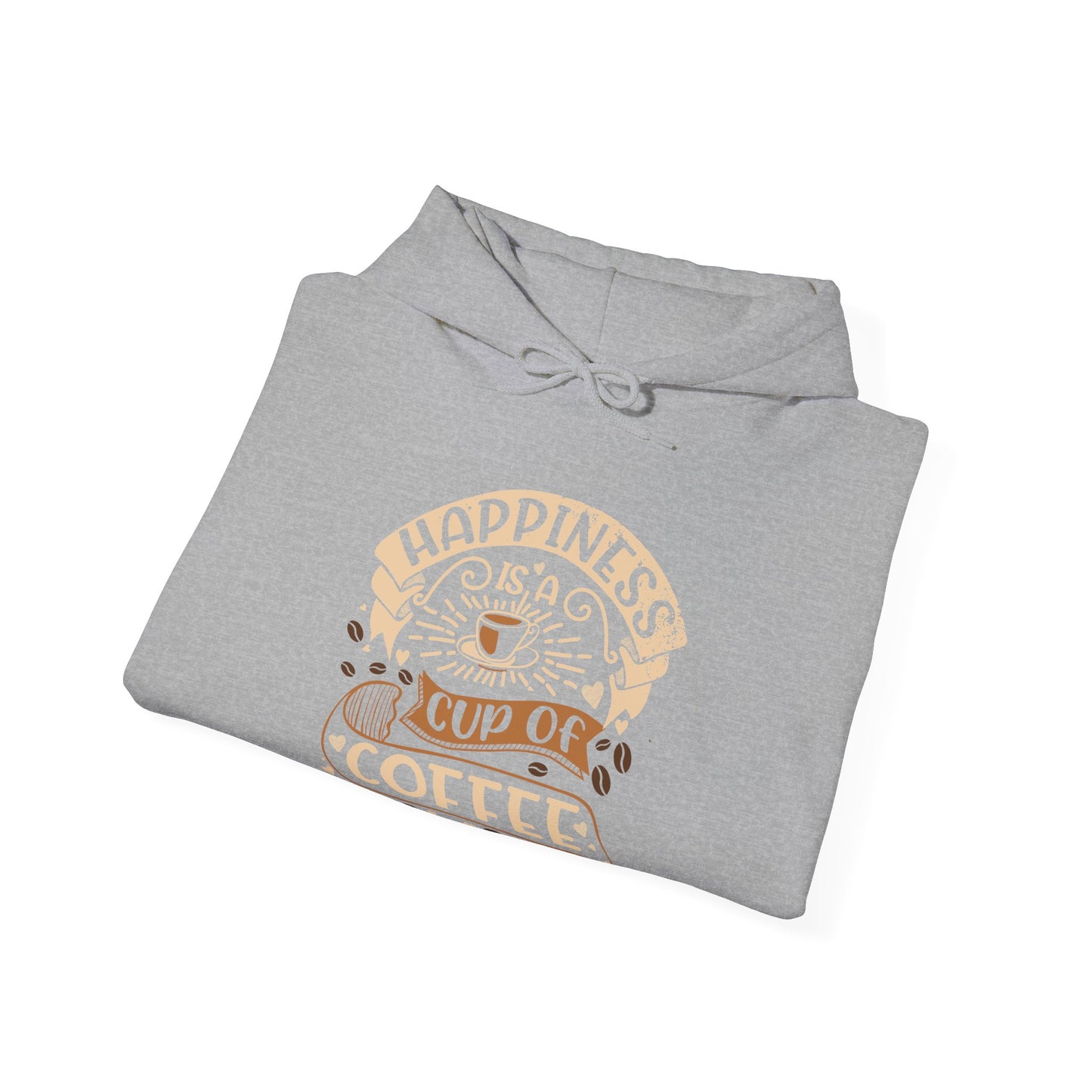 Happiness is a Cup of Coffee – Coffee Lover Unisex Heavy Blend™ Hooded Sweatshirt