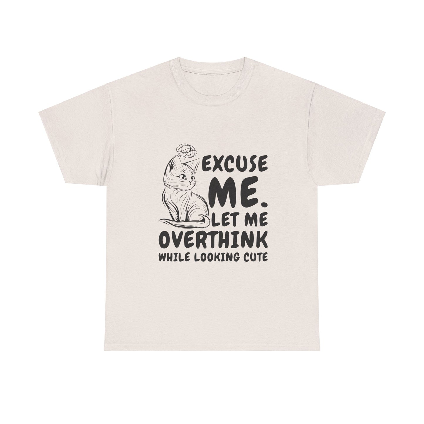 Cats Lover Tee - Overthinking Cute Unisex Shirt - White Color