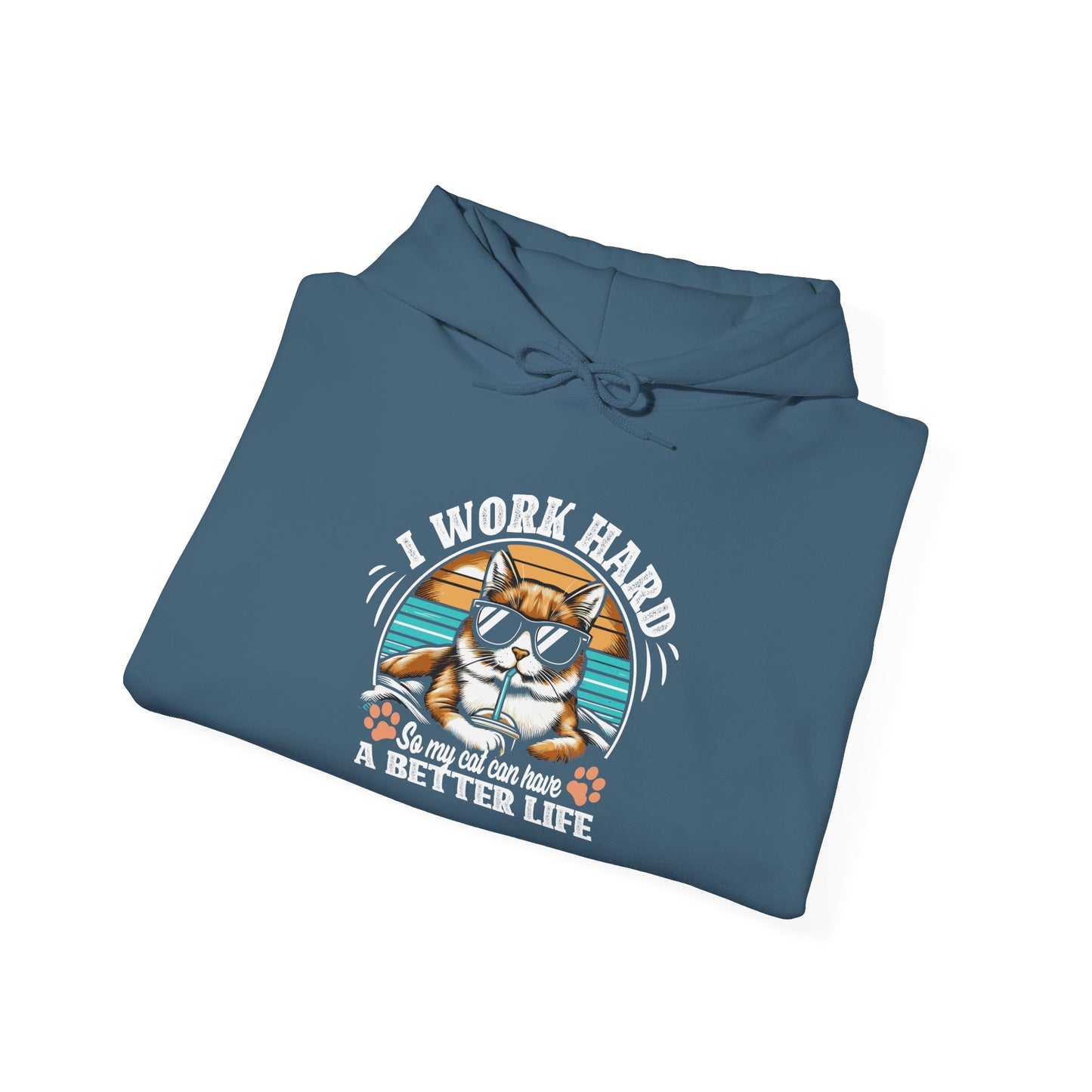 I Work Hard So My Cat Can Have A Better Life - Cat Lover Hooded Sweatshirt