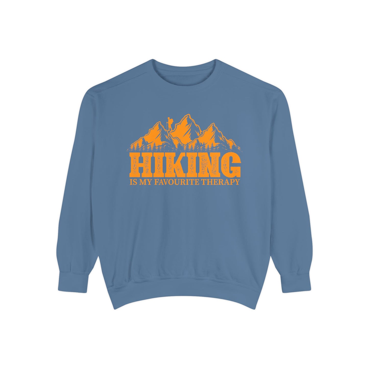 Hiking is my Favorite Therapy - Unisex Garment-Dyed Sweatshirt