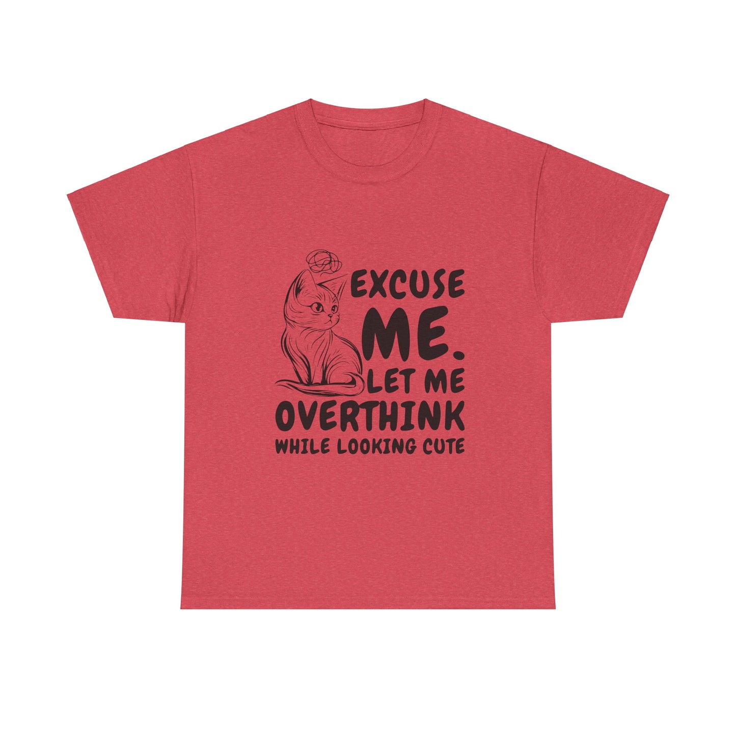 Cats Lover Tee - Overthinking Cute Unisex Shirt - White Color
