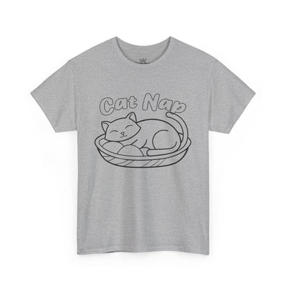 Cat Nap Unisex Heavy Cotton T-Shirt – Perfect for Cat Lovers