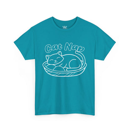 Cat Nap Unisex Heavy Cotton T-Shirt – Perfect for Cat Lovers