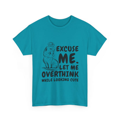 Cats Lover Tee - Overthinking Cute Unisex Shirt - White Color