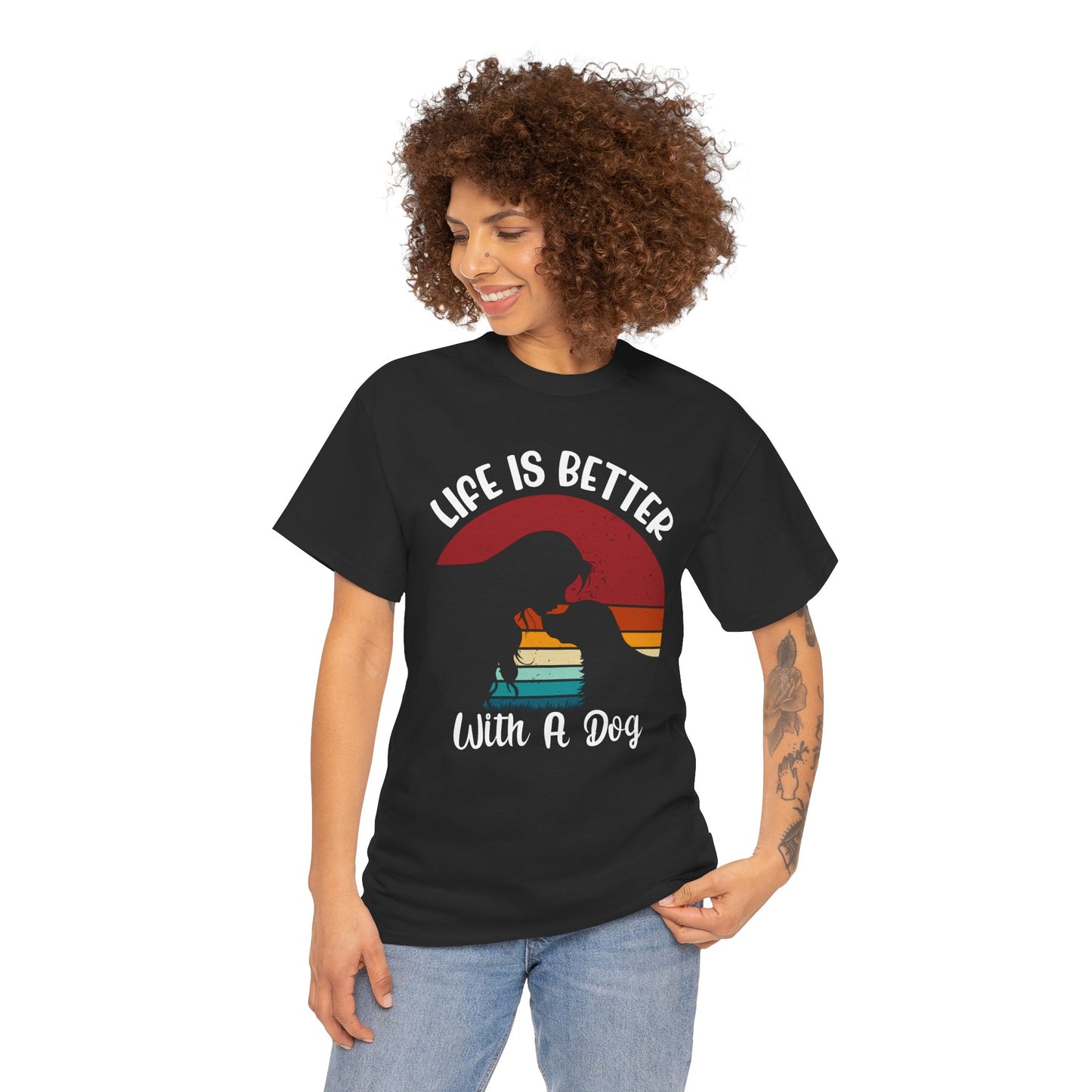 Life is Better with a Dog - Unisex Heavy Cotton Tee | Perfect for Dog Lovers