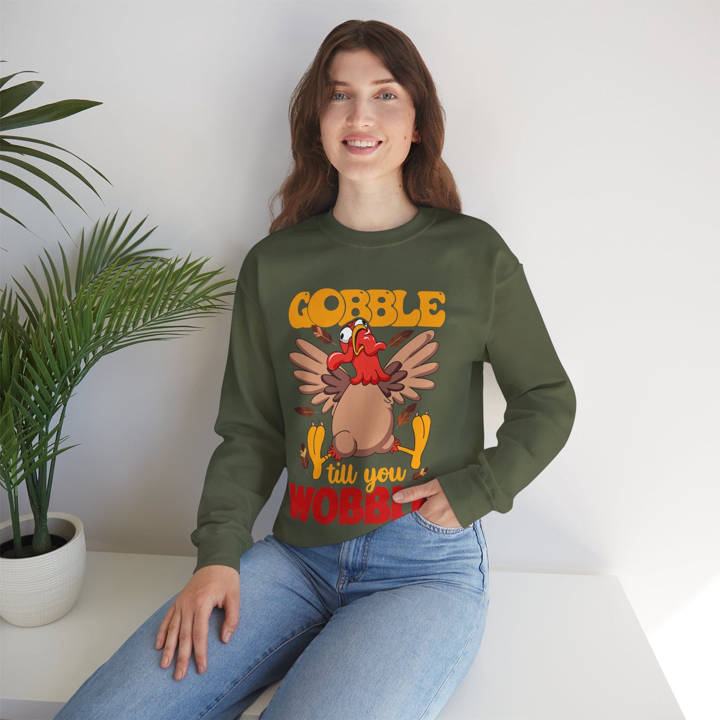 Gobble Gobble Til You Wobble -Thanksgiving Turkey Unisex Sweatshirt